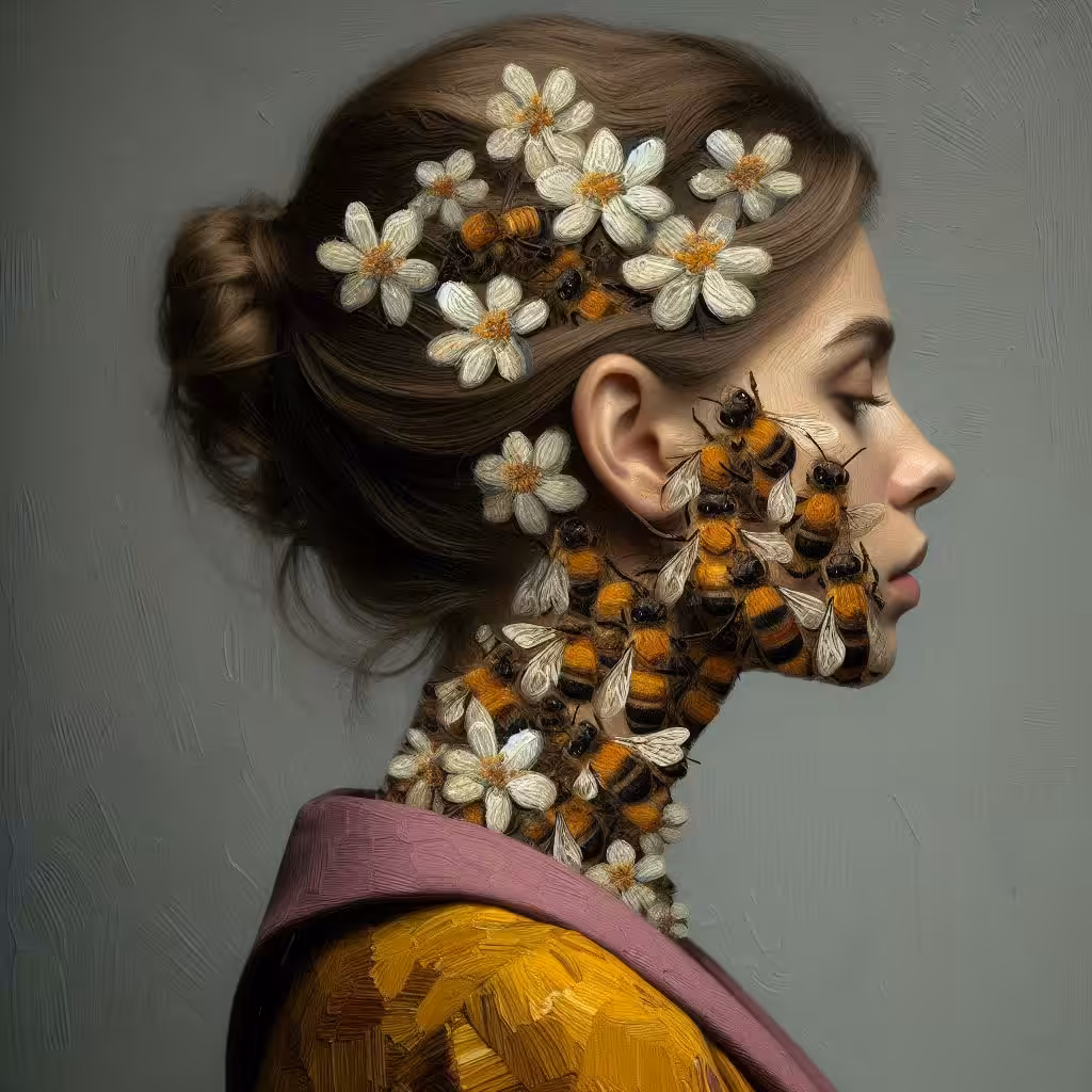 The legend of art: Bees are looking for honey