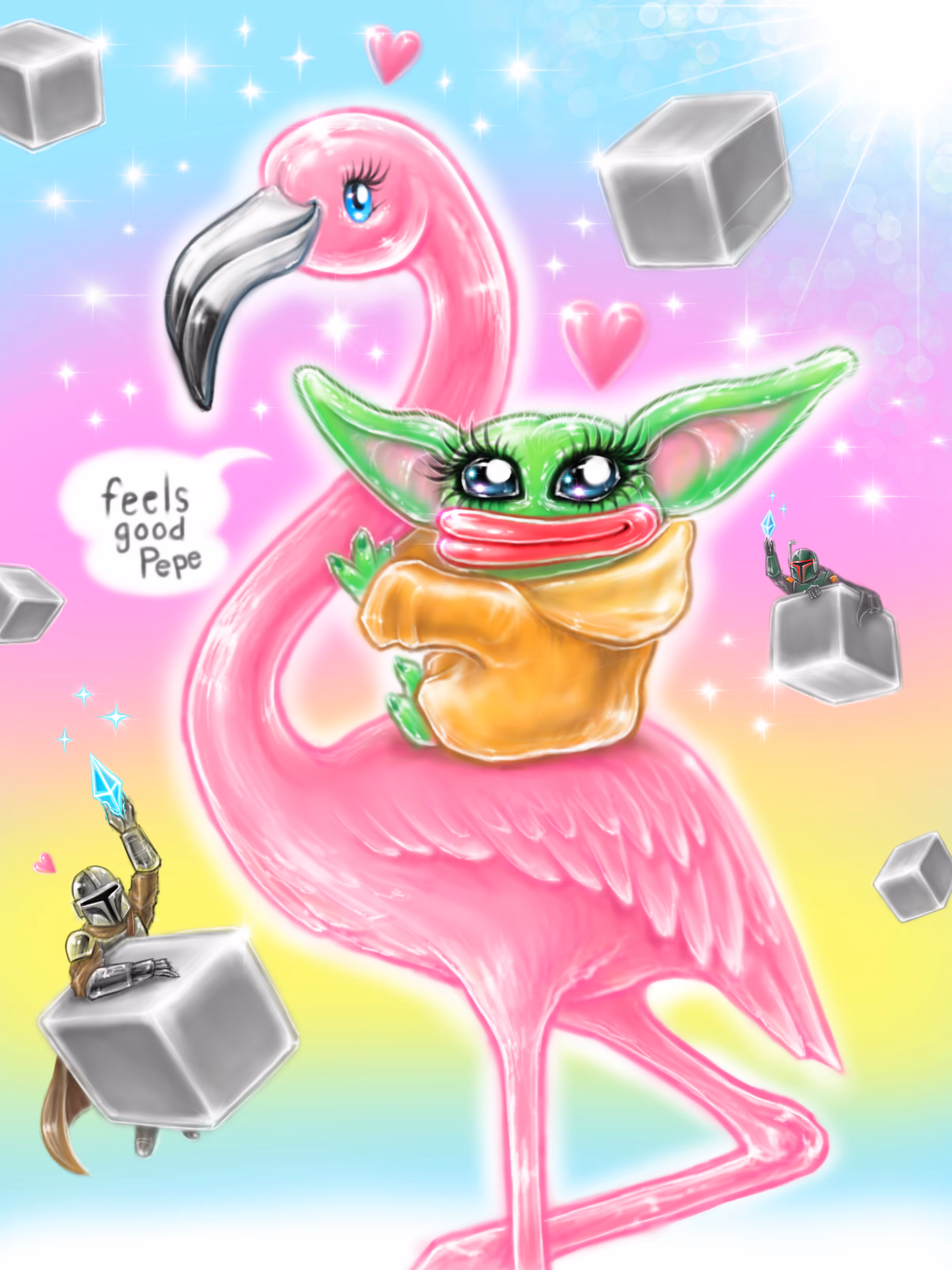 Pepe Baby Yoda and friends