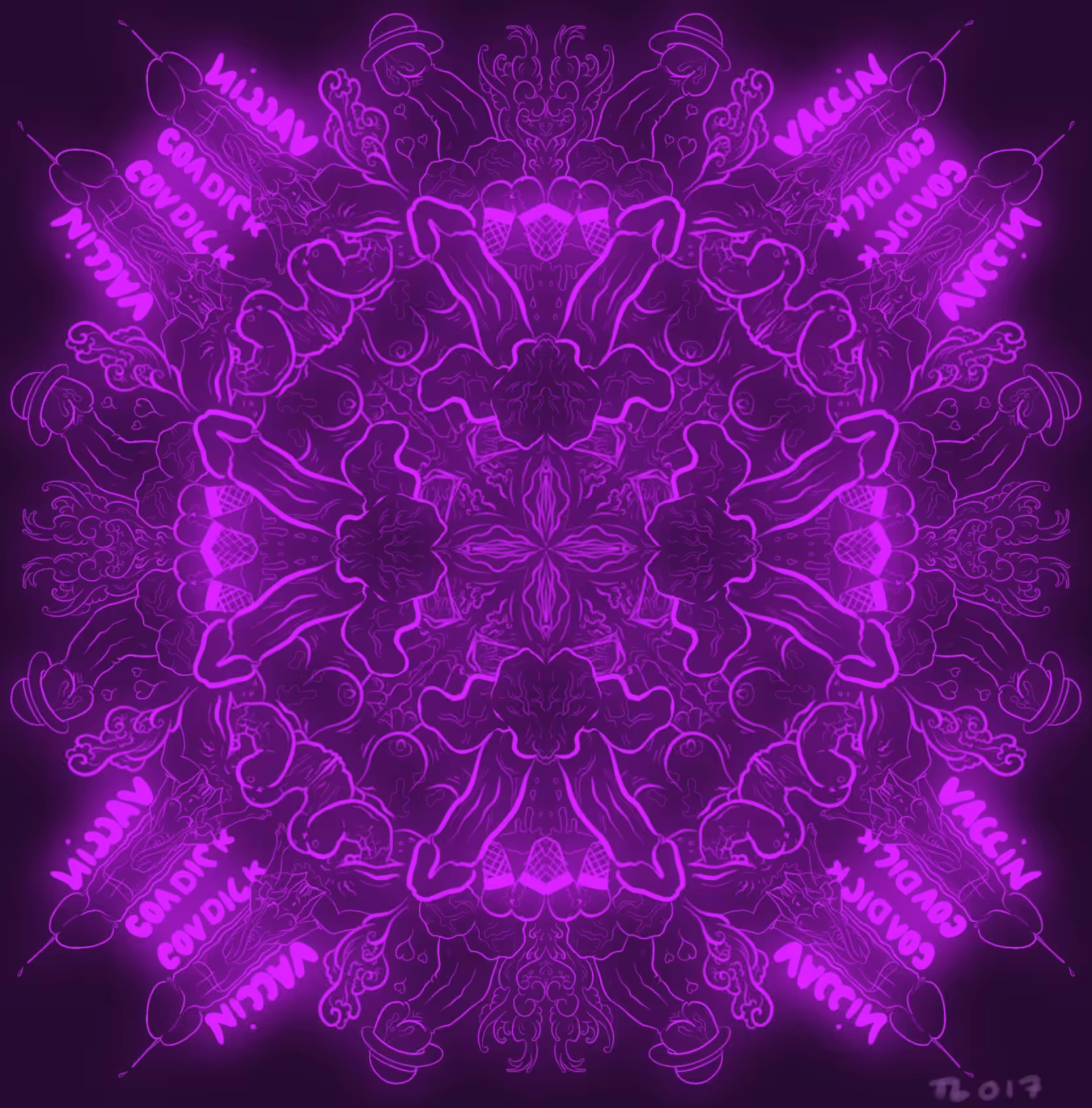 TL017 - Penis Mandala purple 