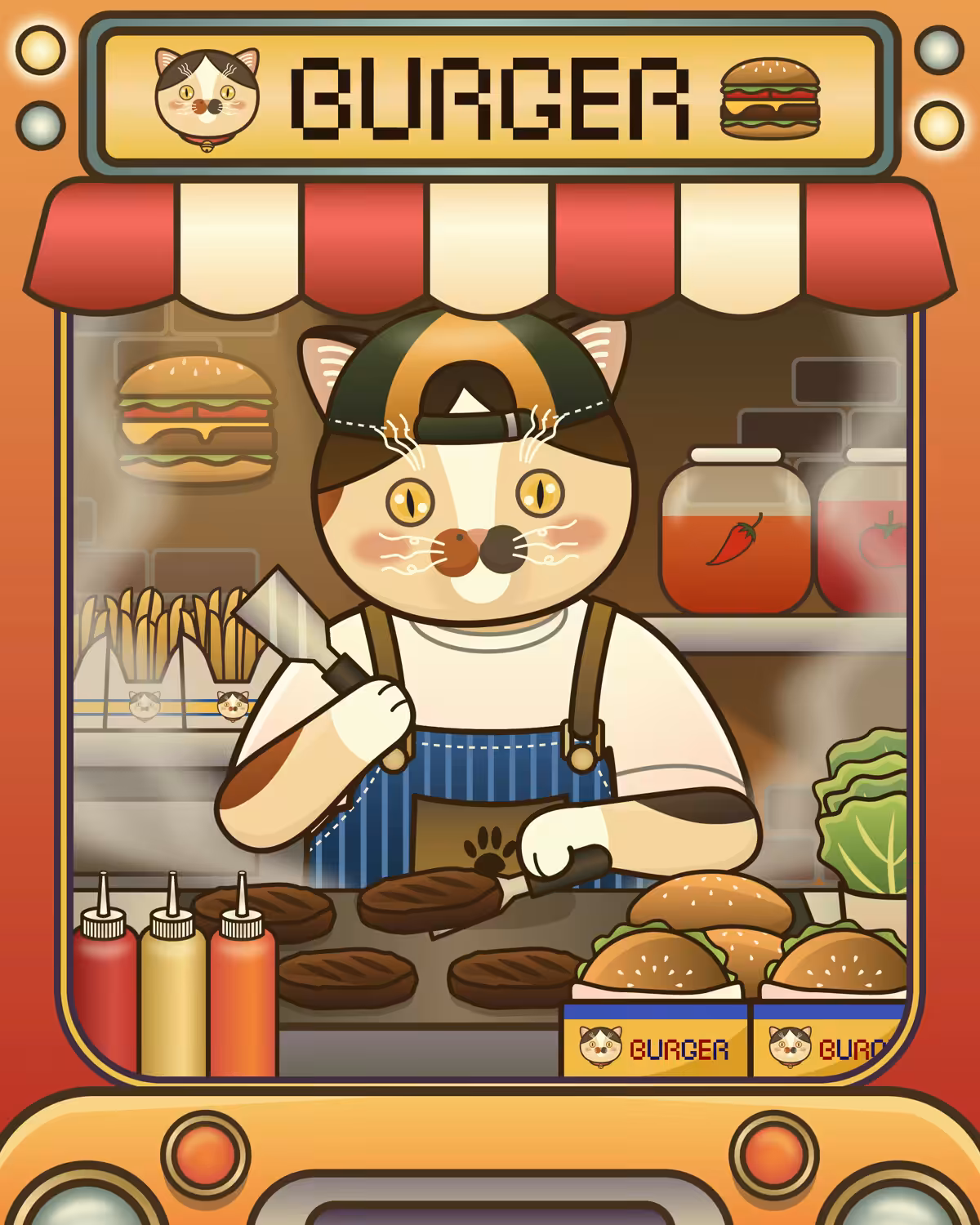 Burger Chef Cat