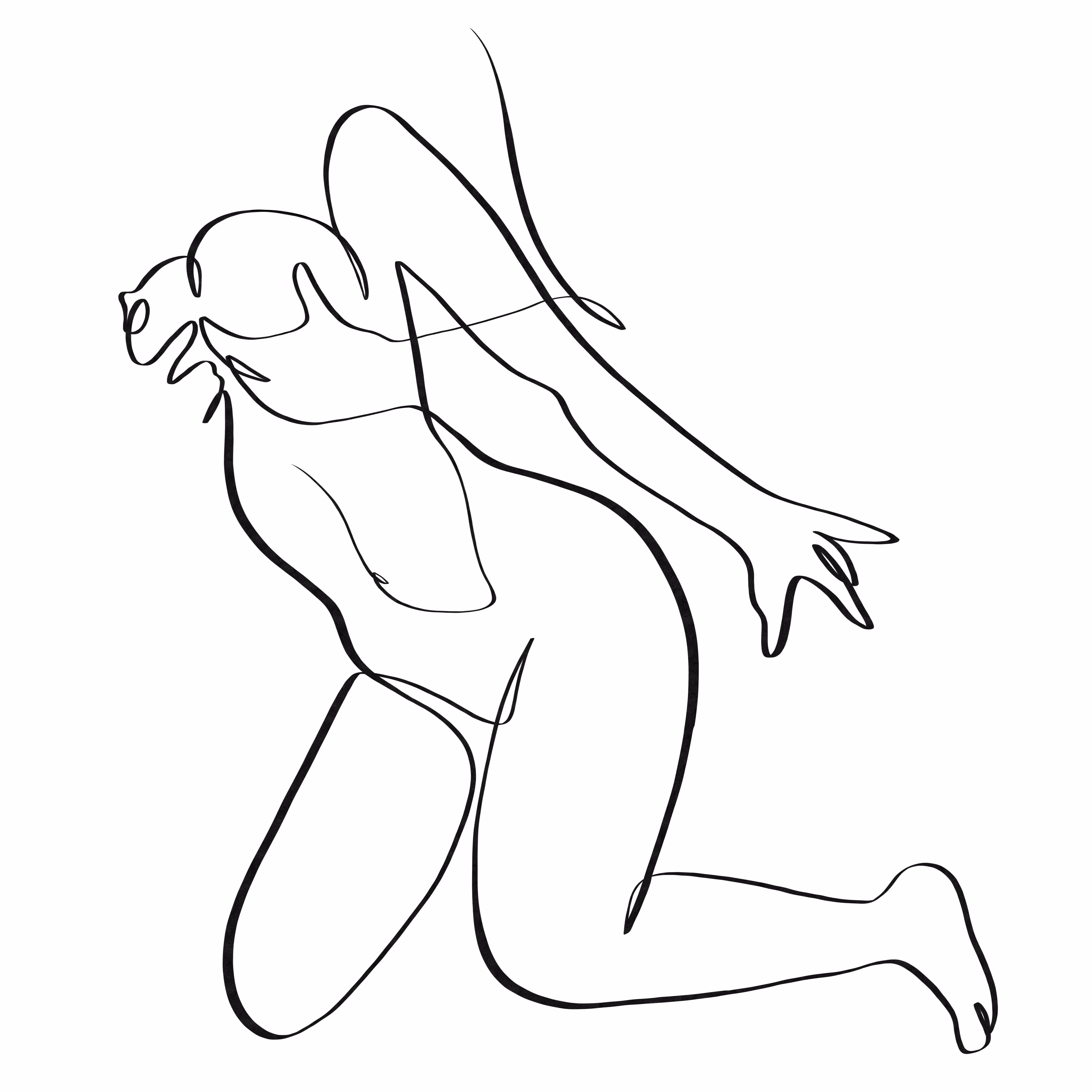 Comfortable place sex position one line art #21