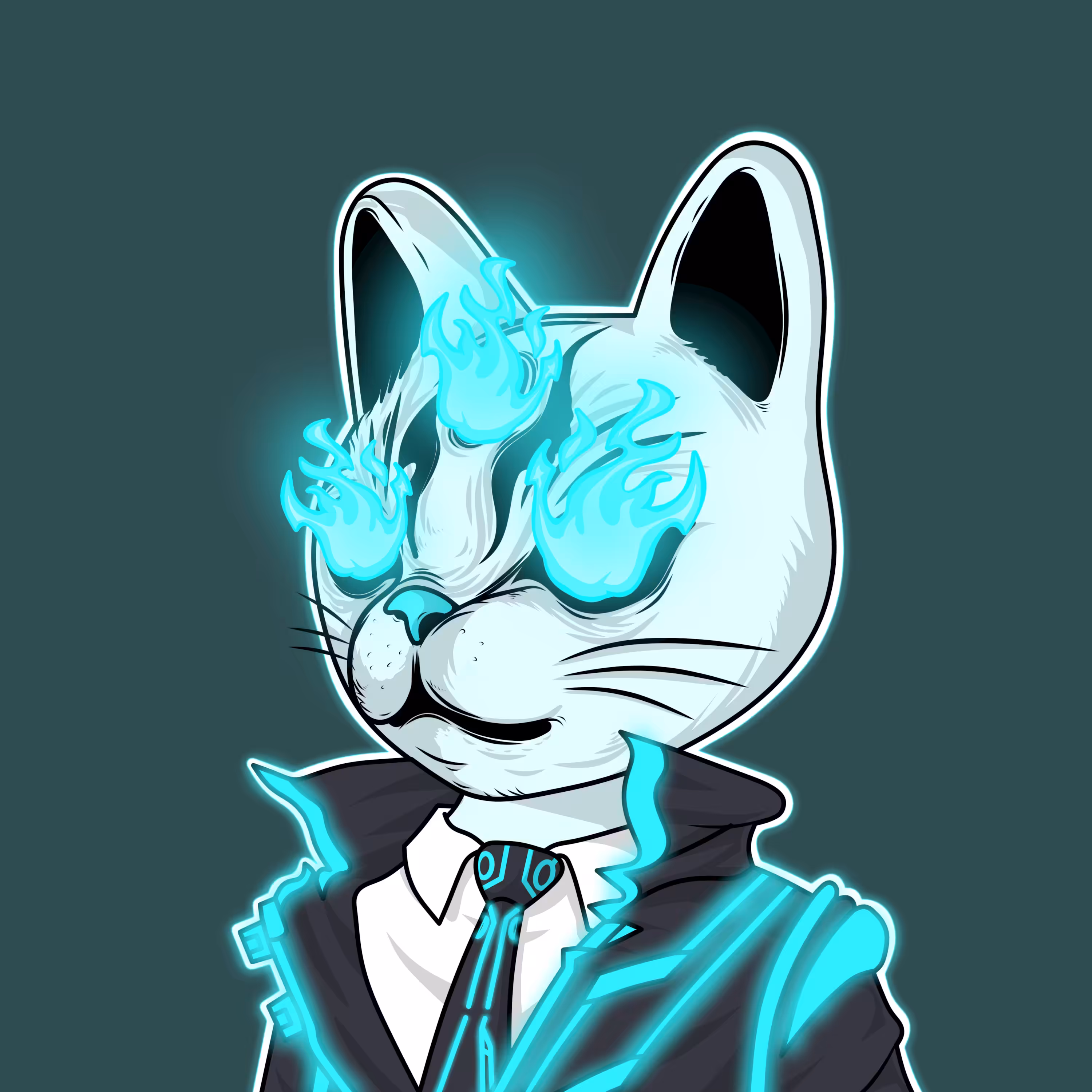 Sangan Neko Blue Flame Light