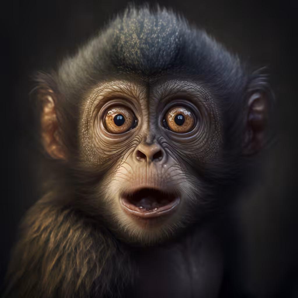 The monkey is in shock