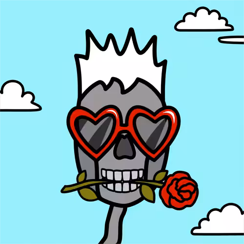 Skull with rose