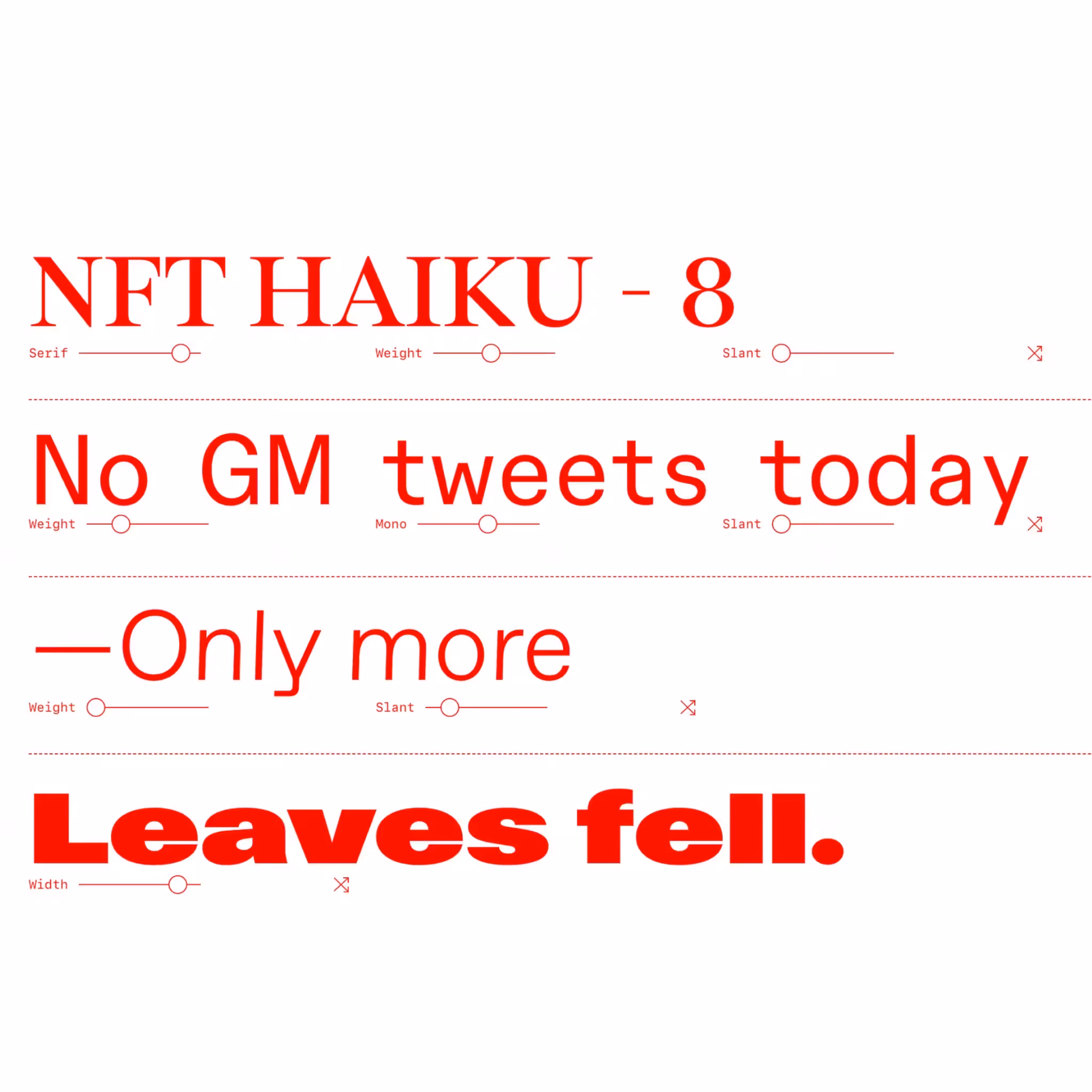 NFT HAIKUS: NFT HAIKU - 08