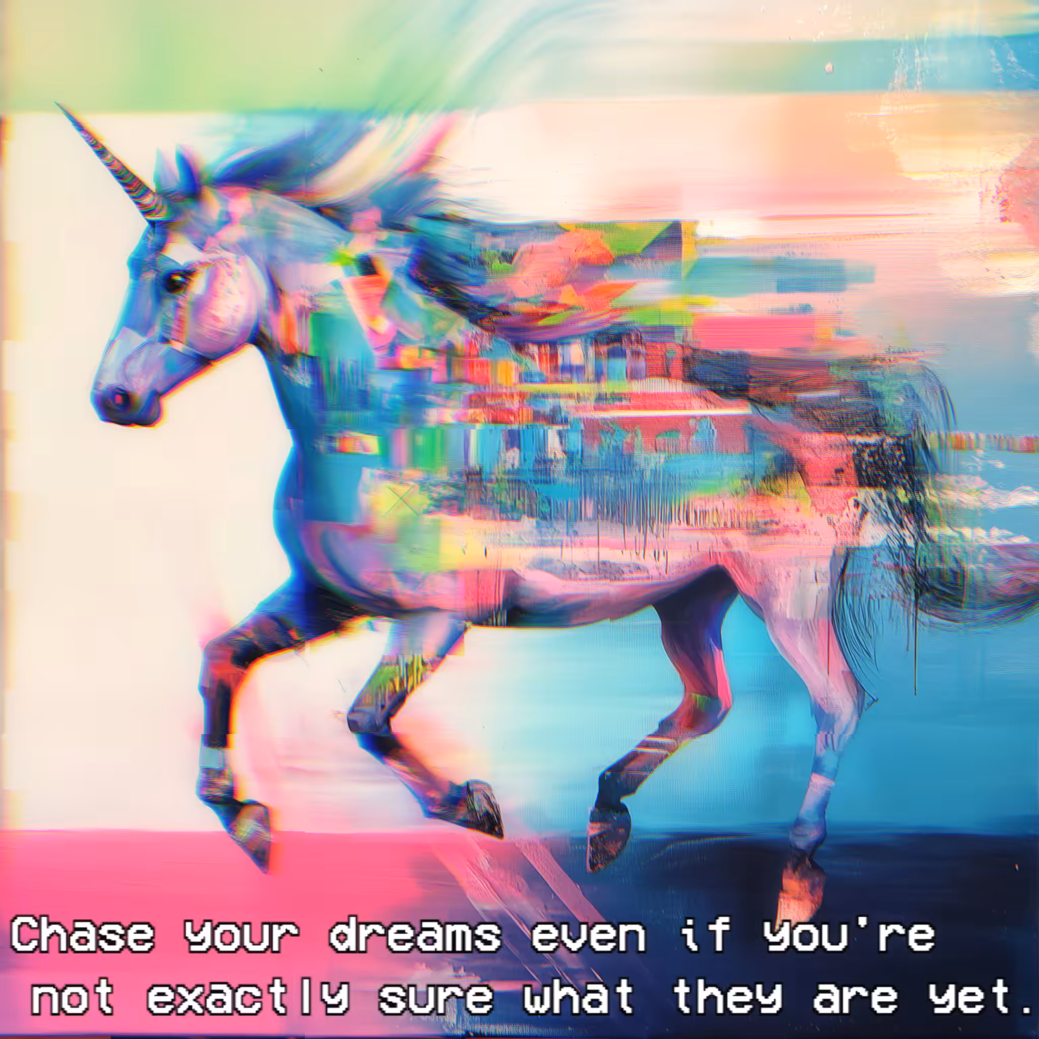 Chase your dreams even if you're not exactly sure what they are yet