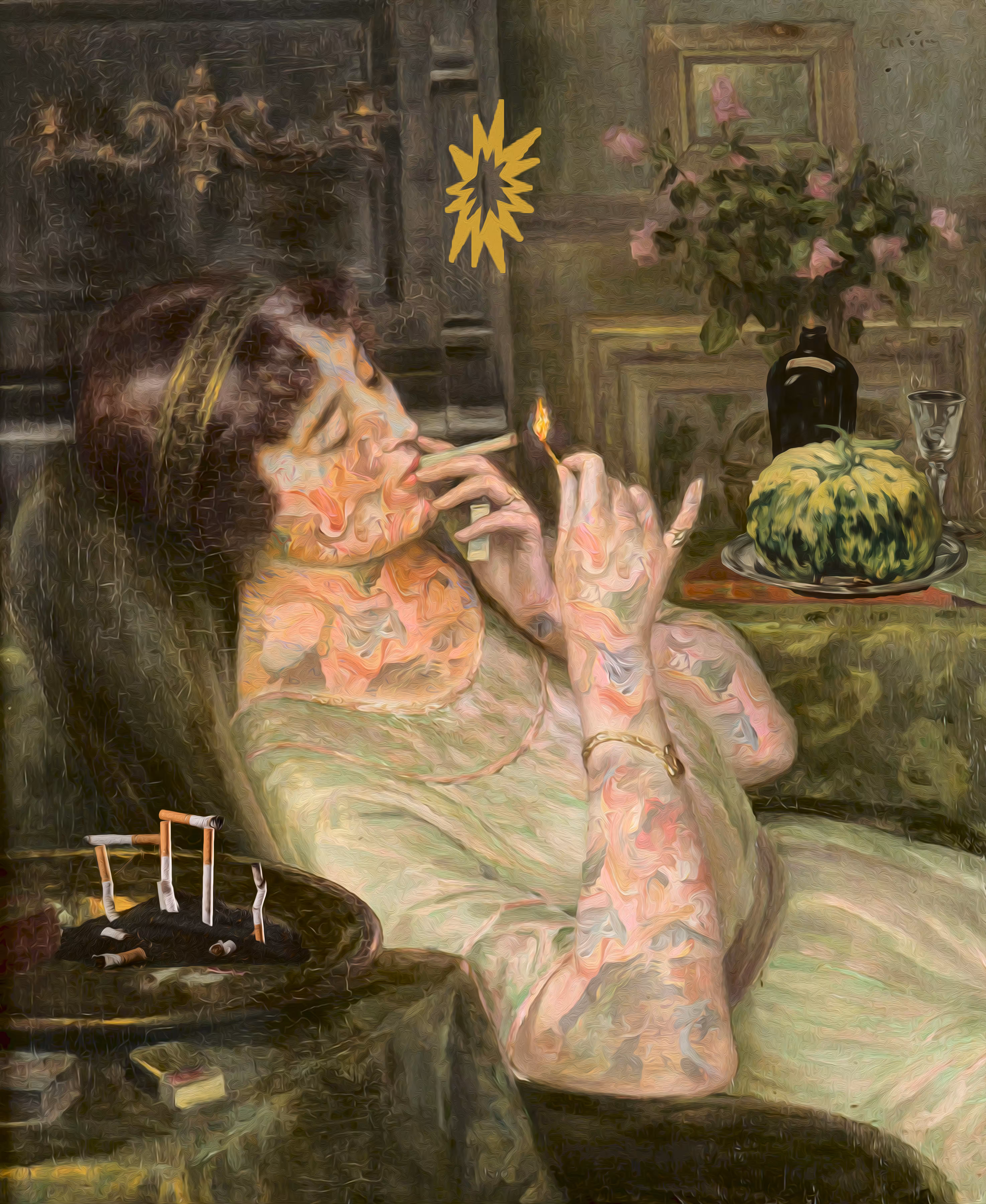 Woman with a cigarette