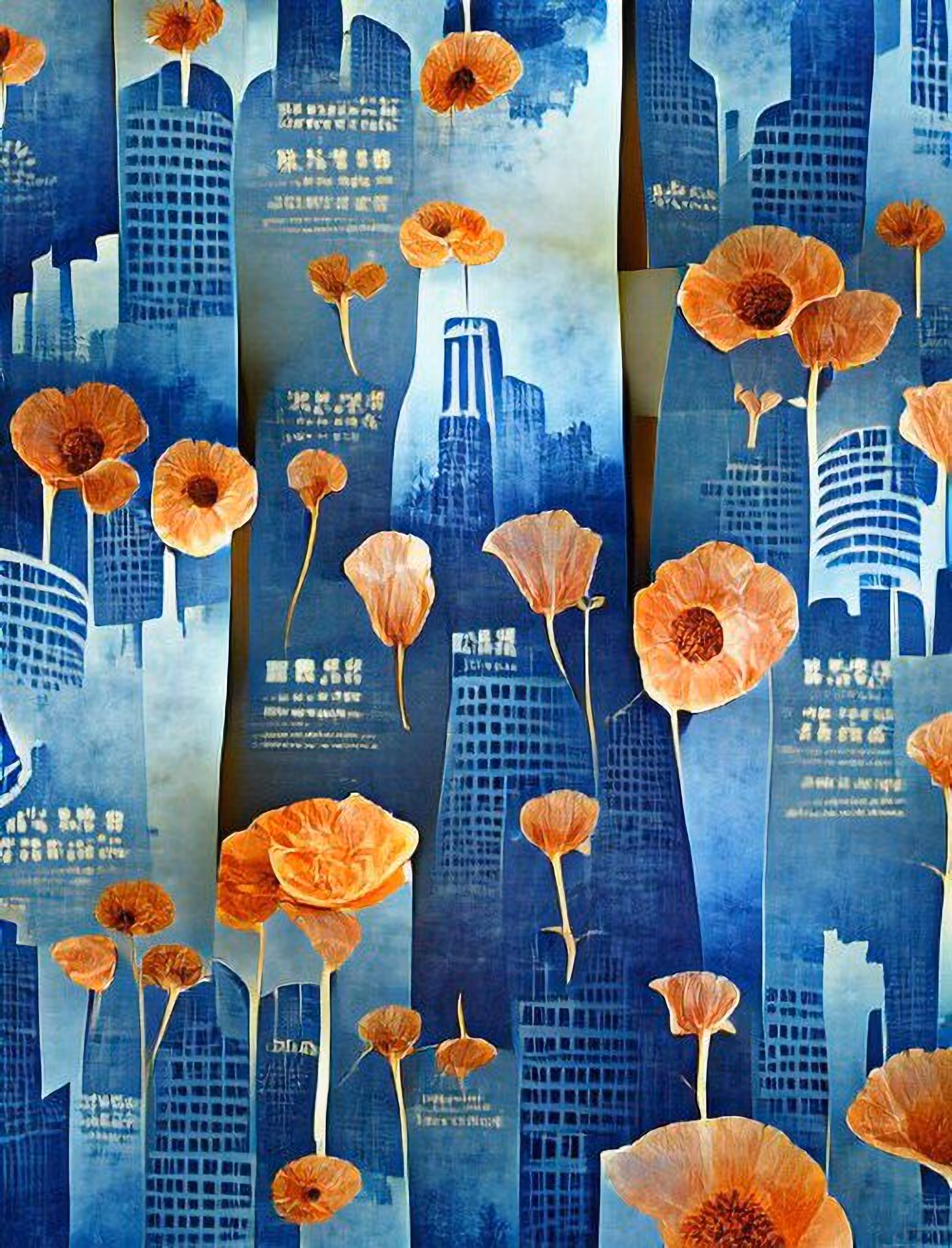 buildings & poppies