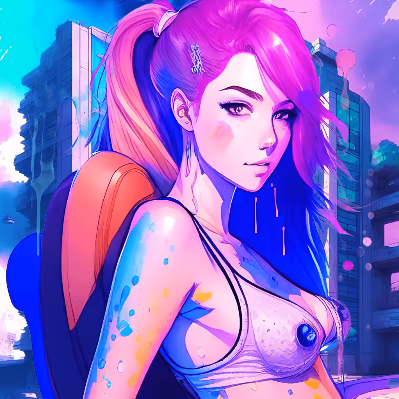 A girl in the blue city #1
