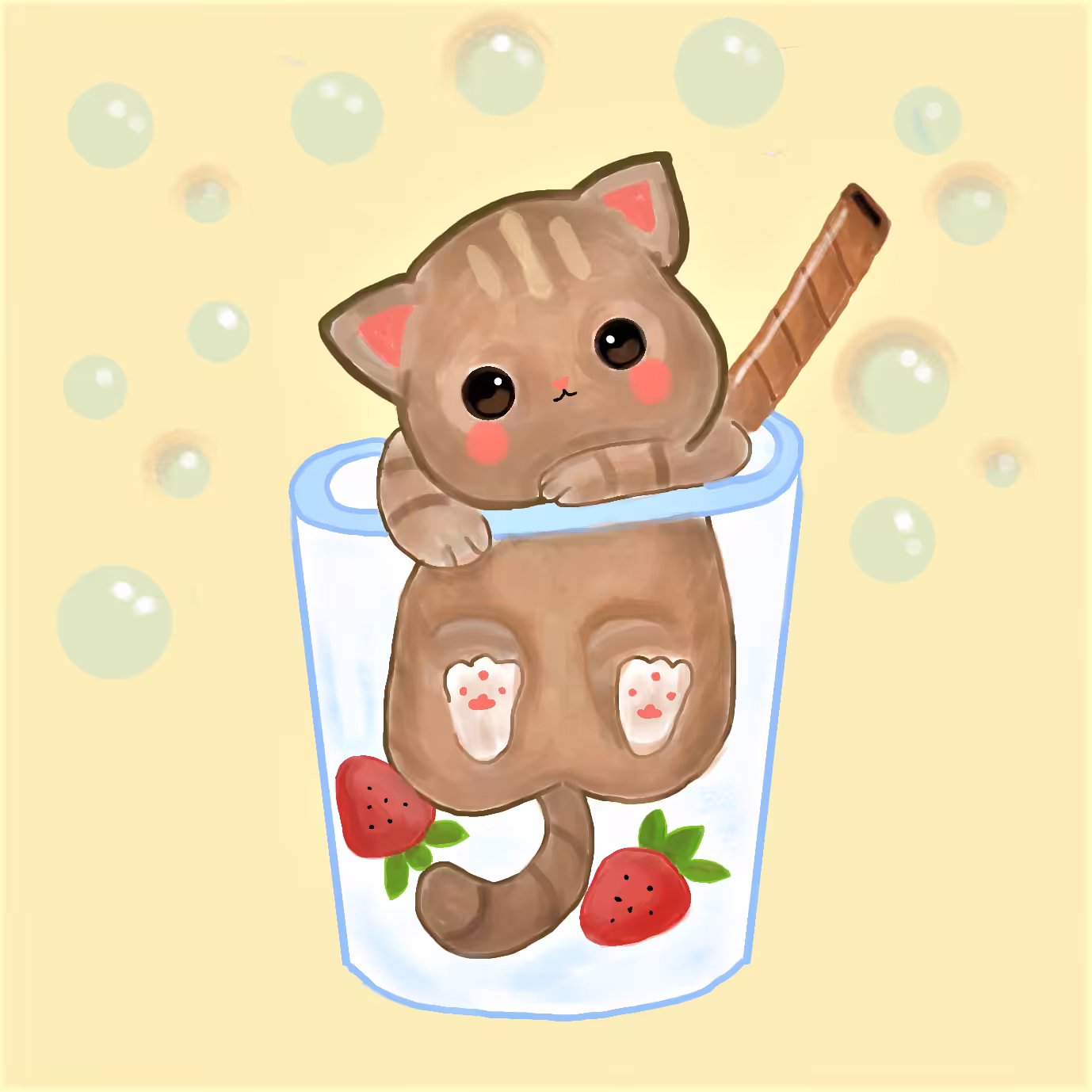 Kitty in glass