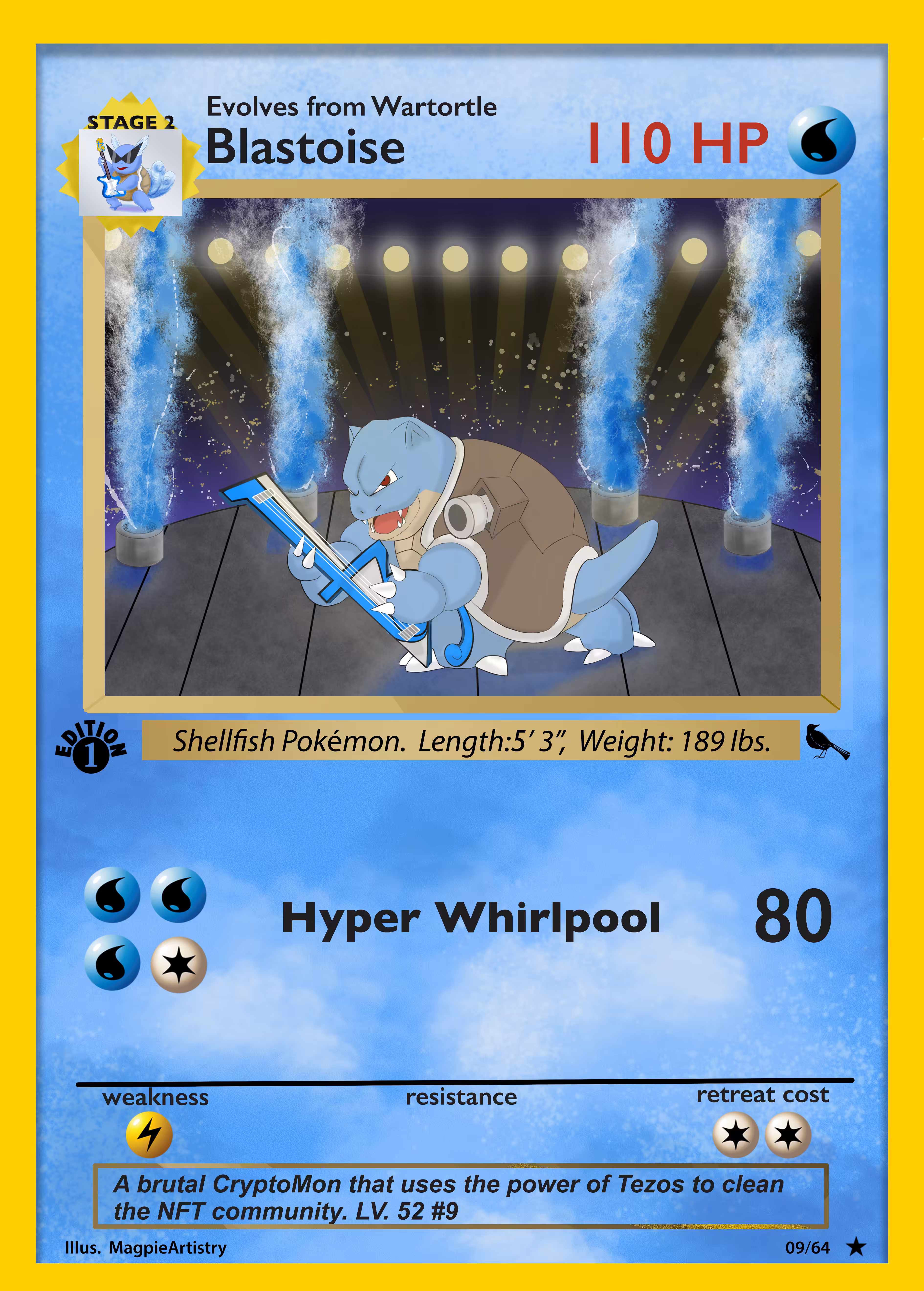 1st Edition Tezos Blastoise --CryptoMon Series