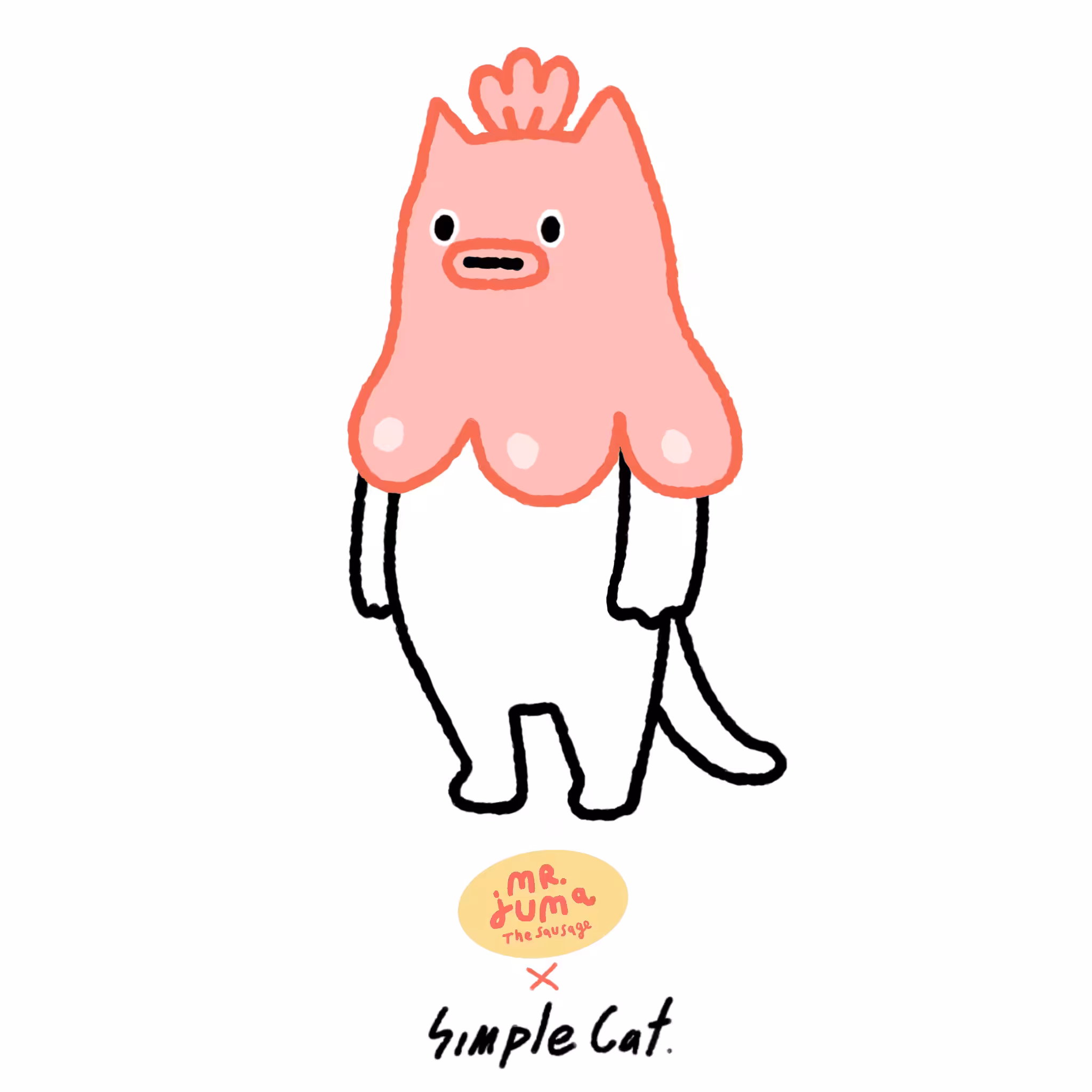 White Cat collab with Mr.Juma The sausage.