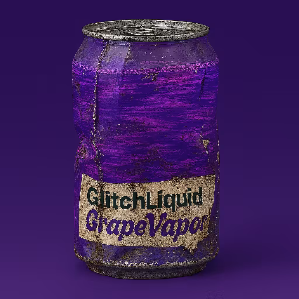 Anonymous Nobody’s Not-So-Supermarket Sale Rack: GlitchLiquid™️ GrapeVapor (Damaged)