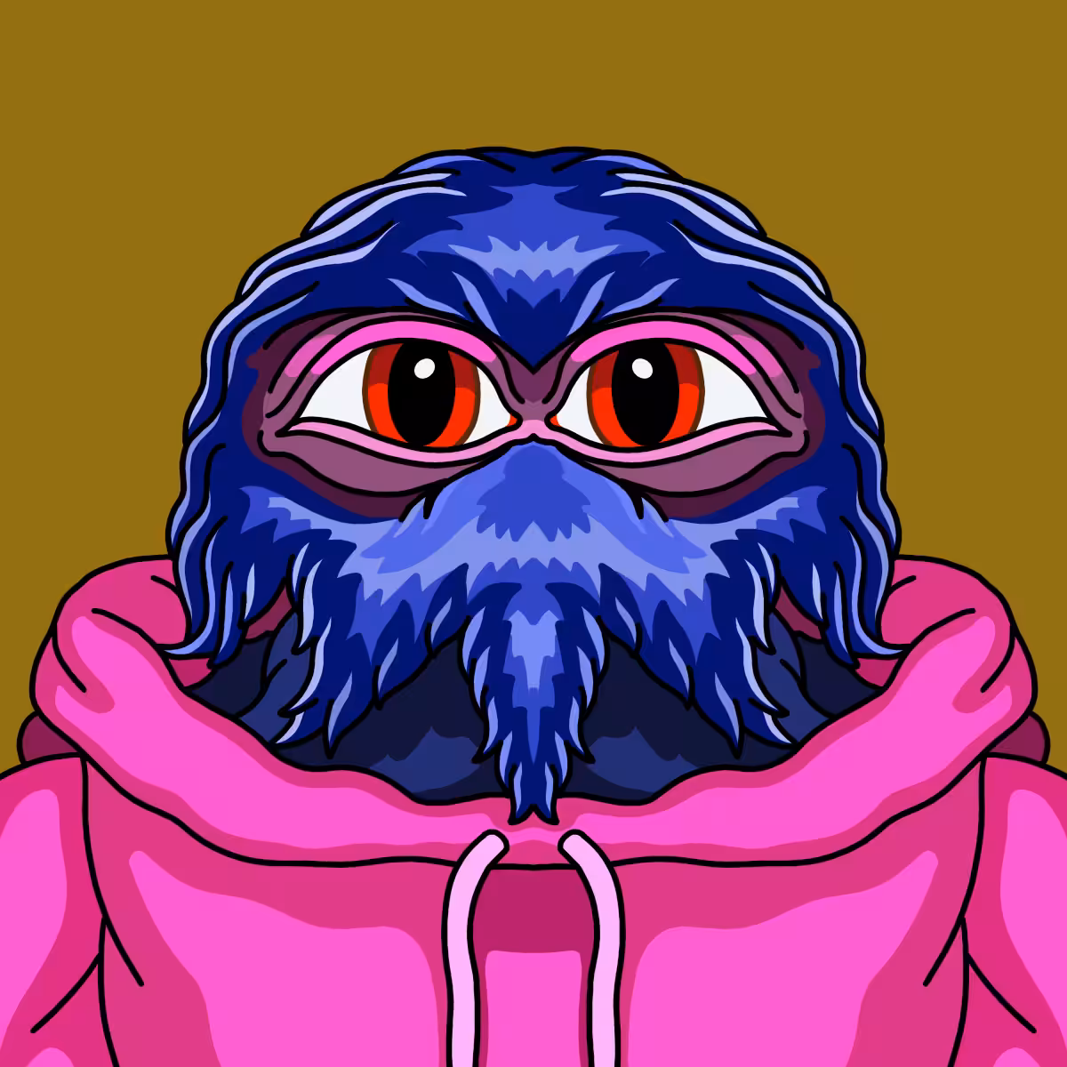 |Hedz| Blue-furry Pink Hoodie