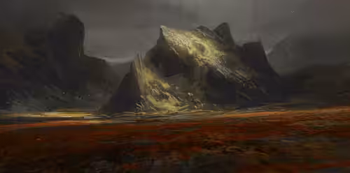 Mountain with Red Field
