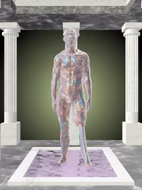 The Fragmented Phone Calling Holographic Glow Man #361