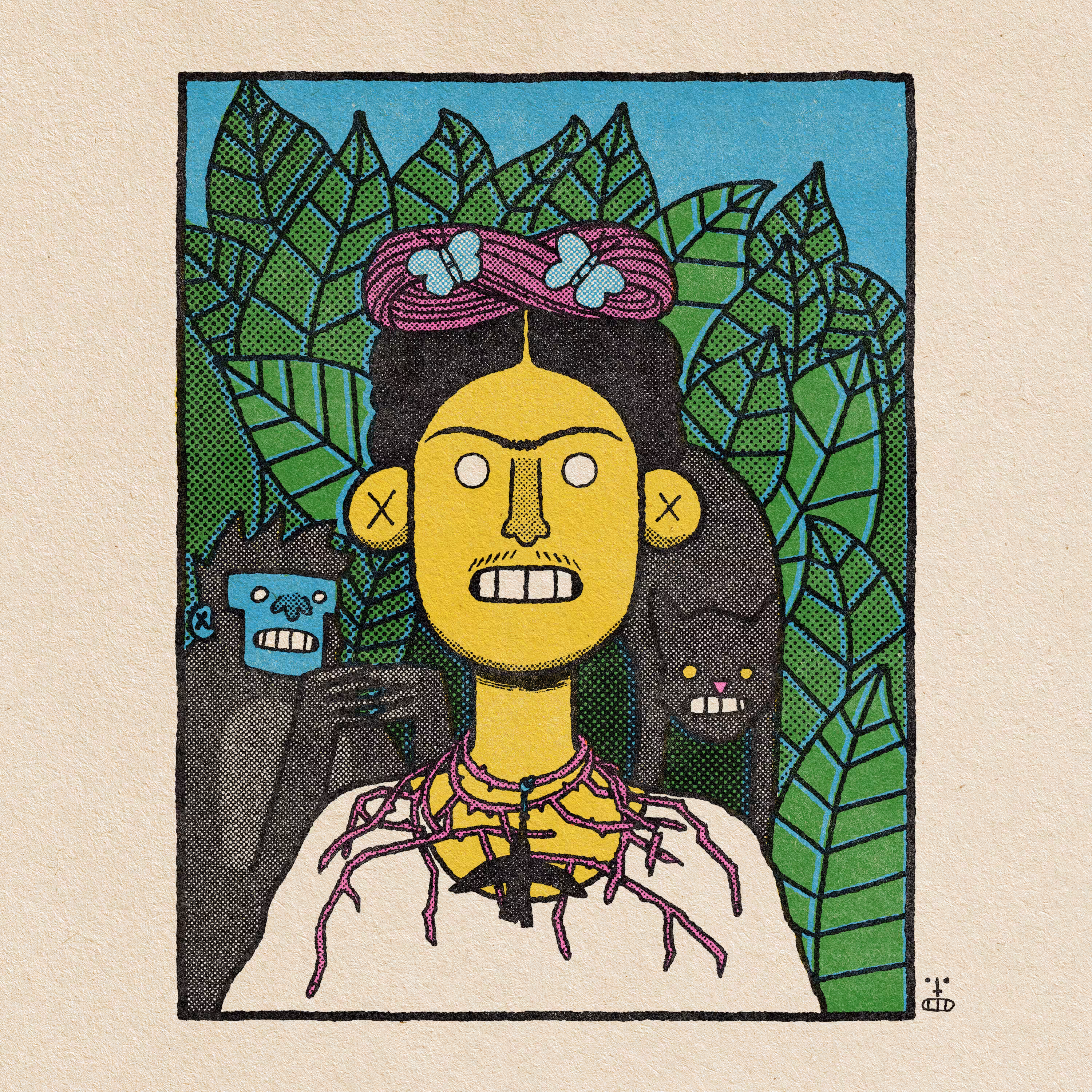 Drop 3 Pt.4 - Self-Portrait with Thorn Necklace and Hummingbird