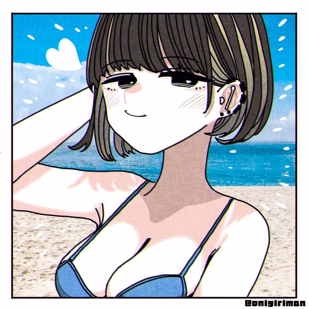 Sexy woman in a swimsuit :with inner color