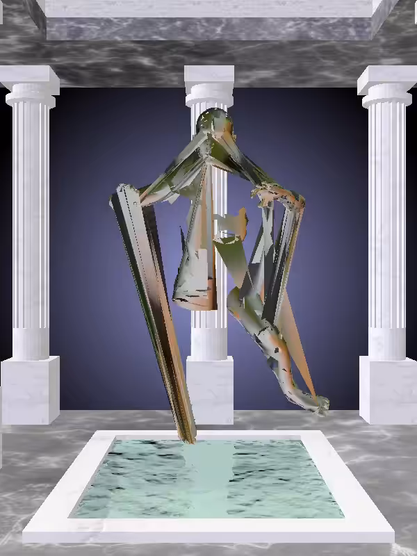 HeavenComputer: The Treading Water Olive Sunset Woman #1091