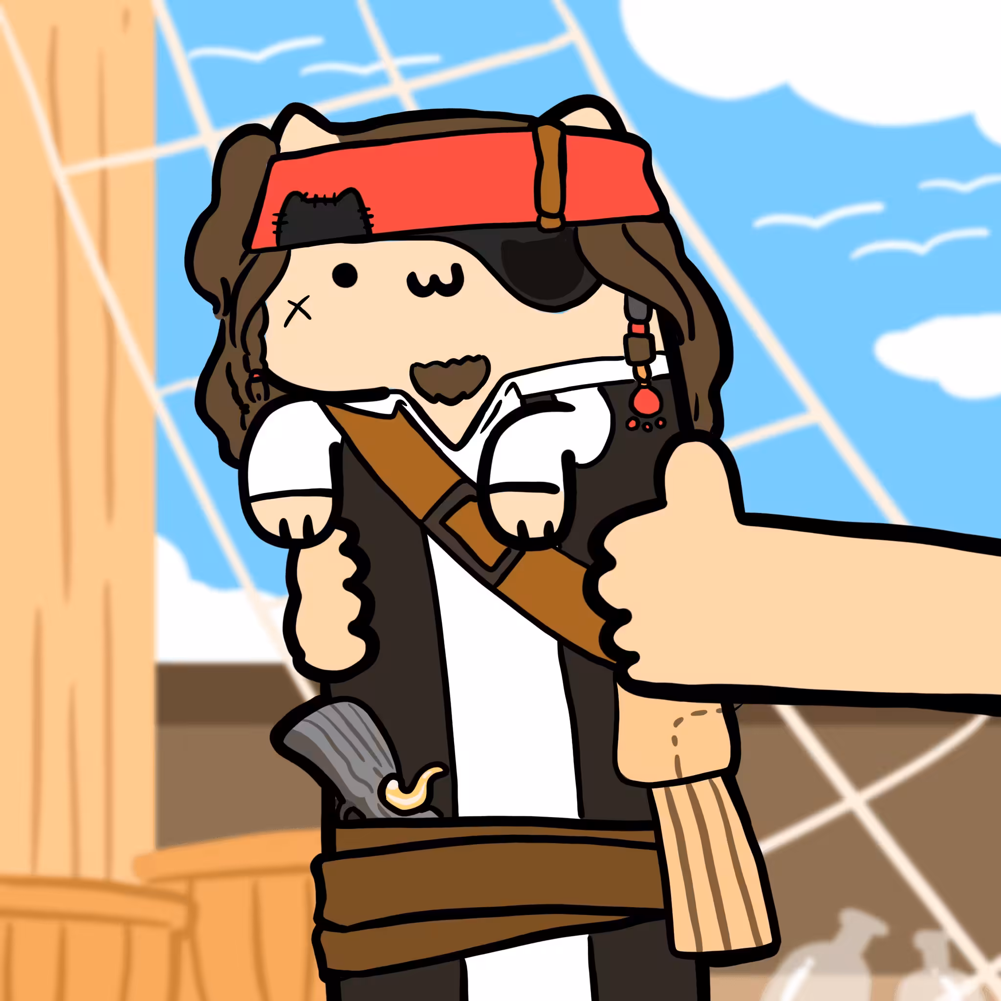 Long long pirates cat #041