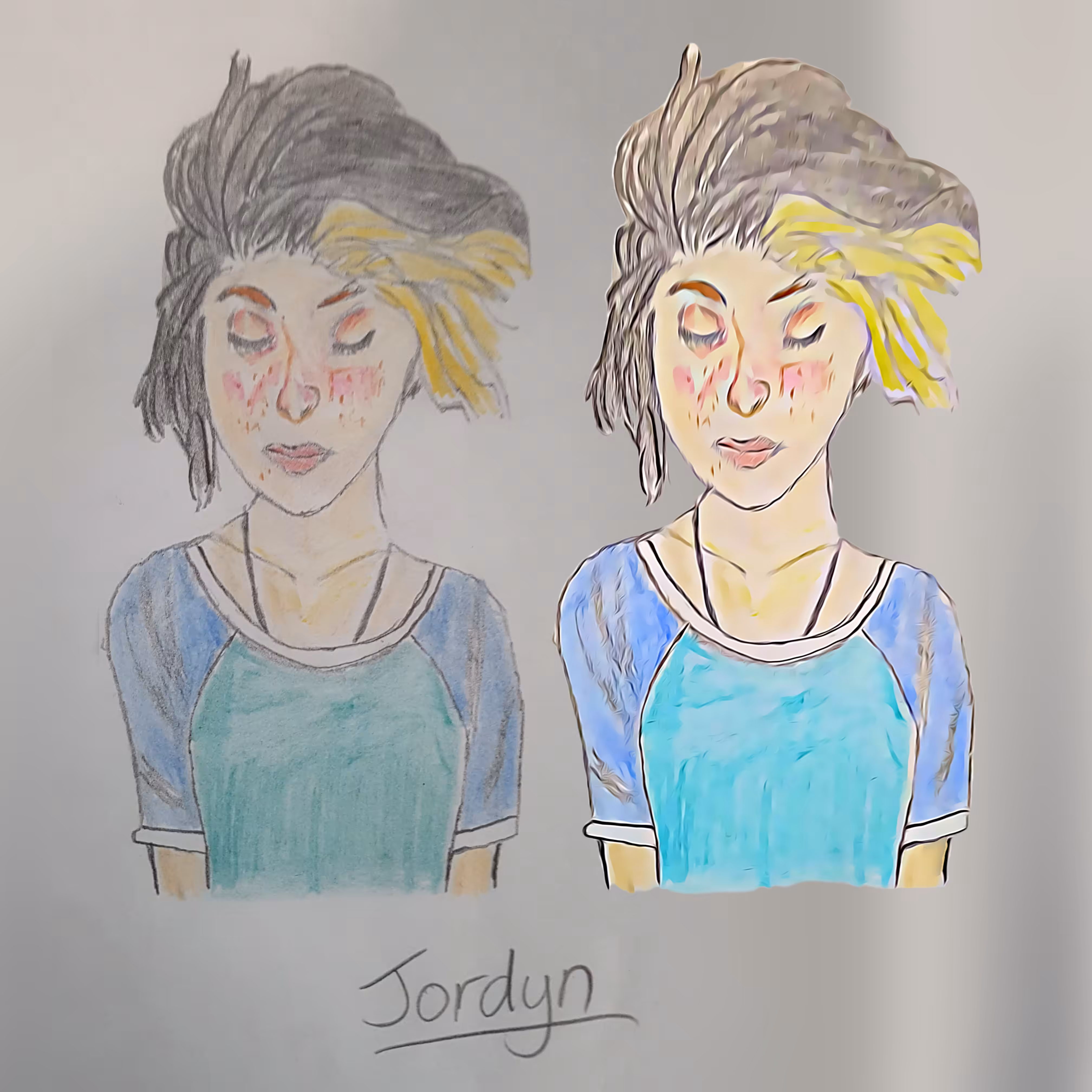 Jordyn Pencil Sketch & Digital