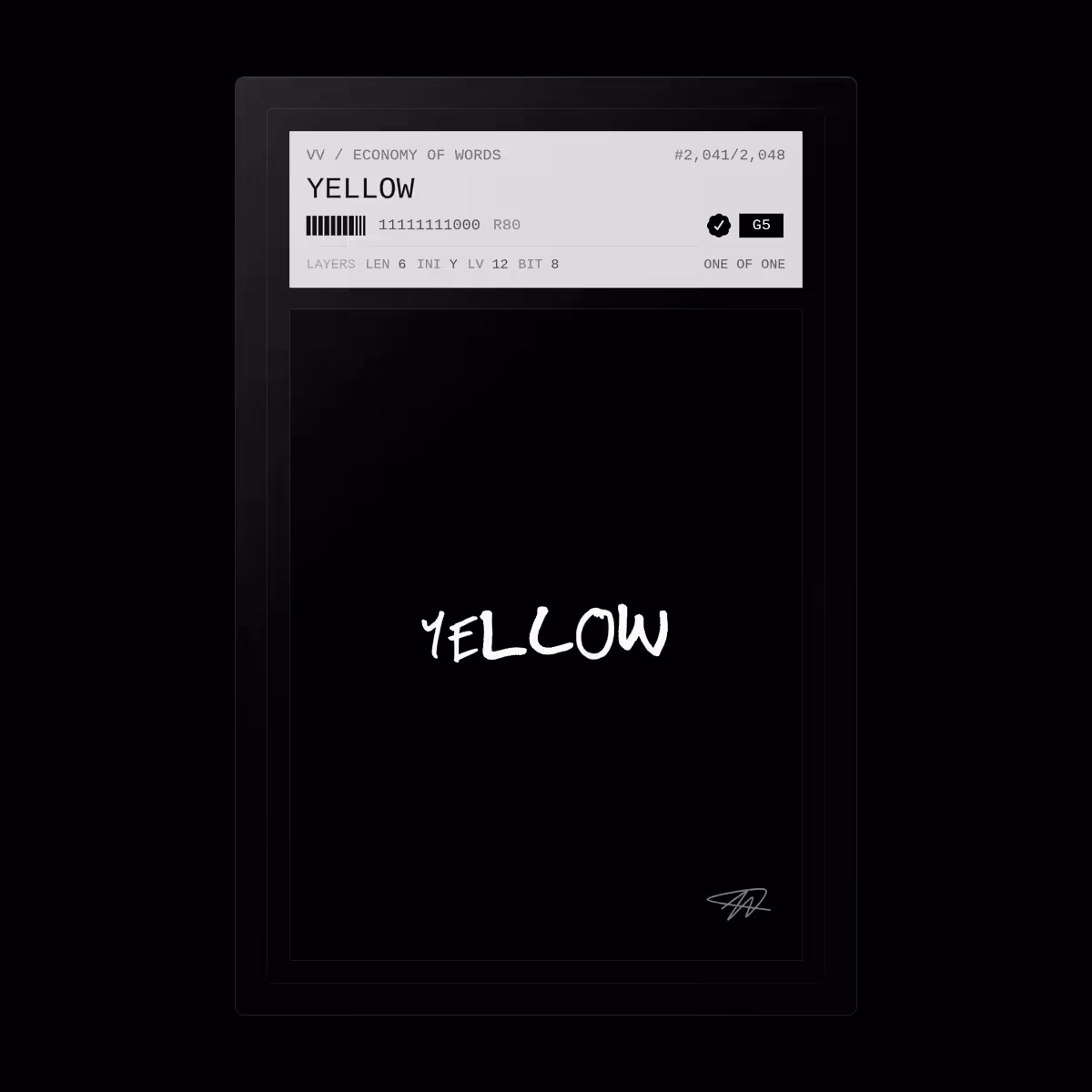 Economy of Words: YELLOW · #2041