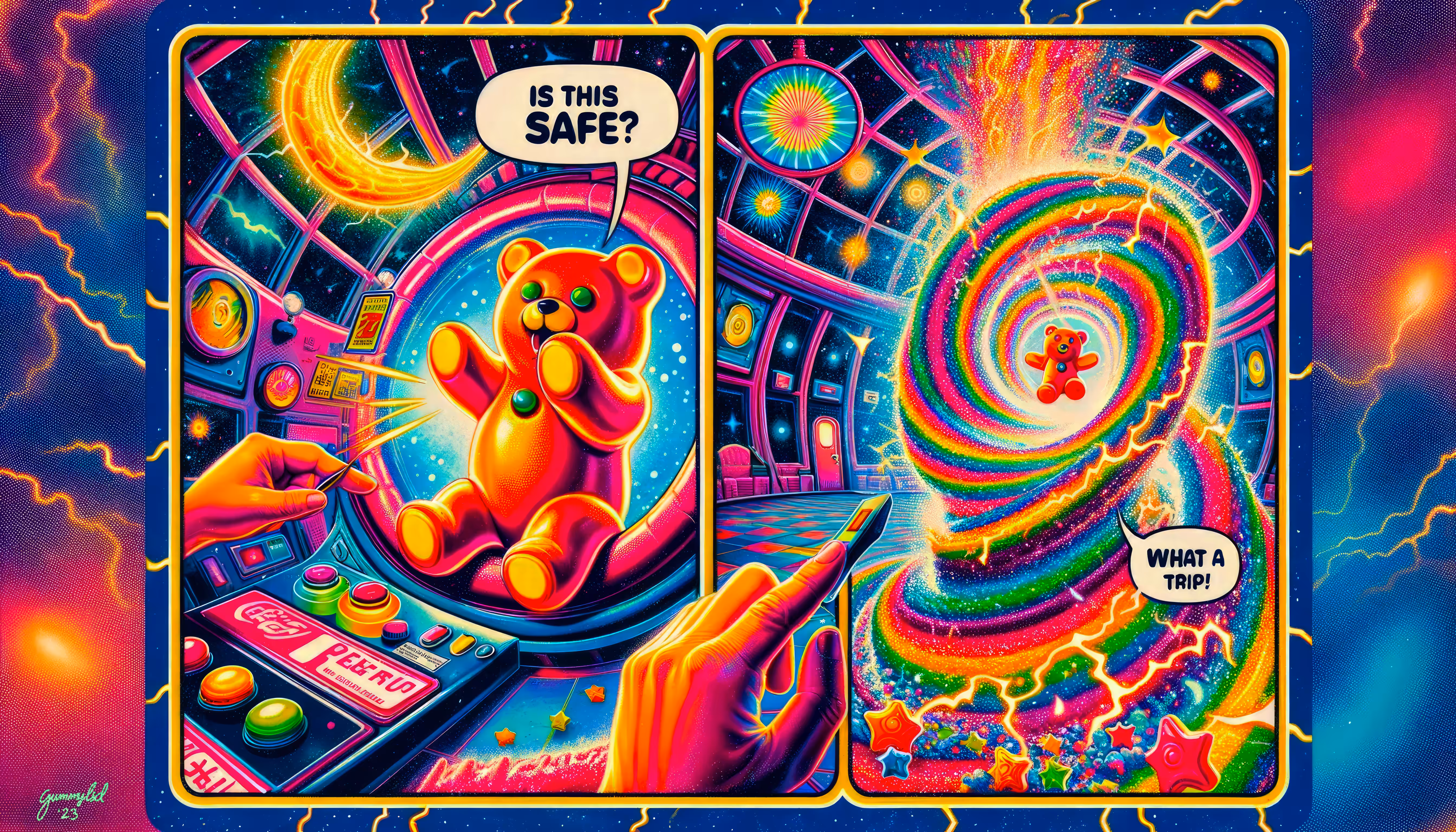 Ai Bear Art from GummyLSD: Is This Safe?: LSDGB Comic #32