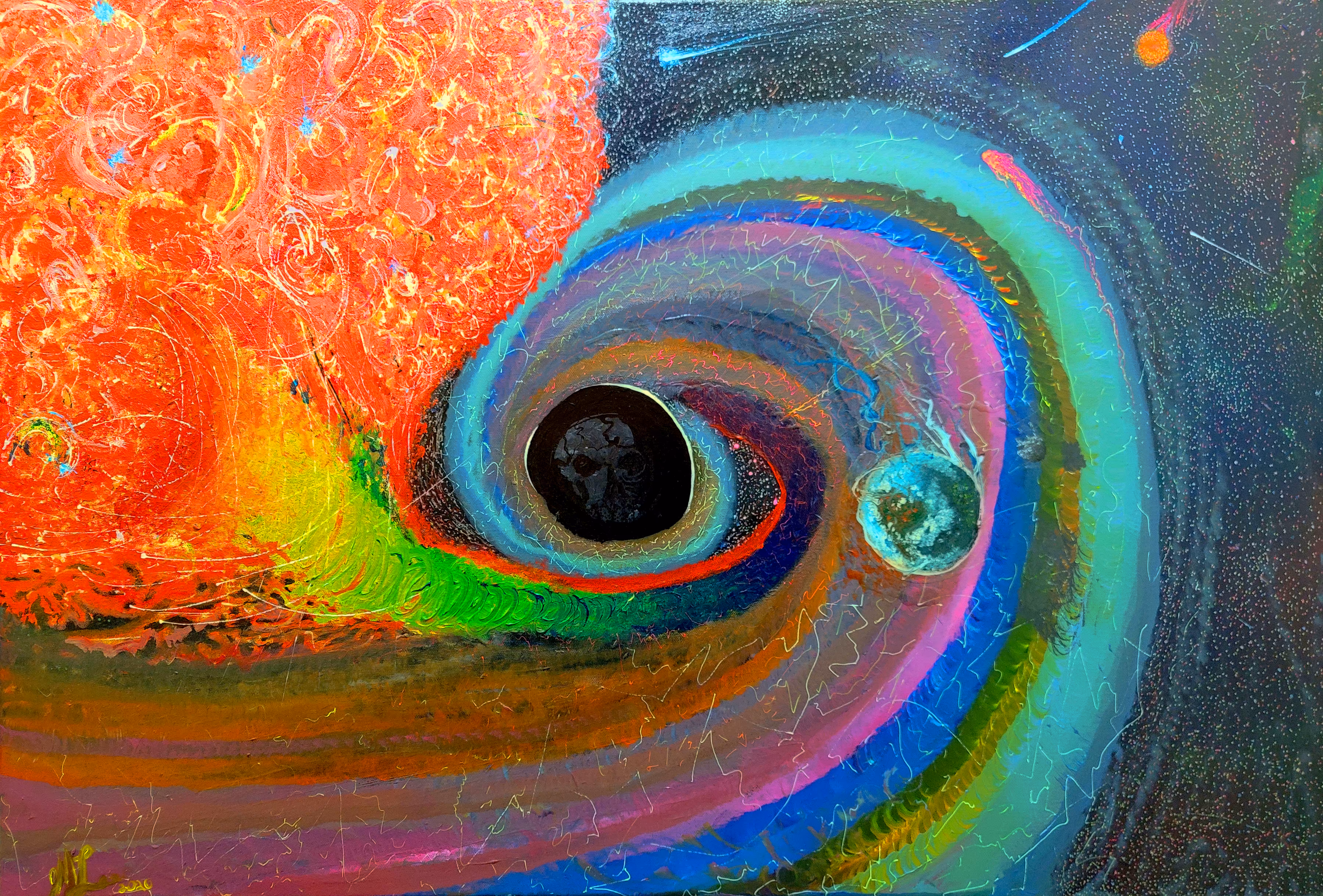 "Impending Doom" Multimedia Painting