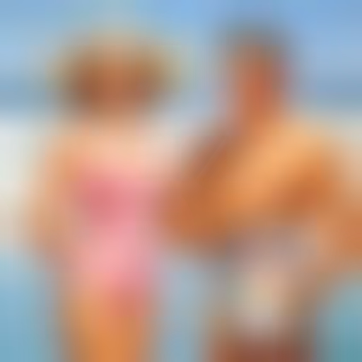 Max et Albertine en maillot de bain