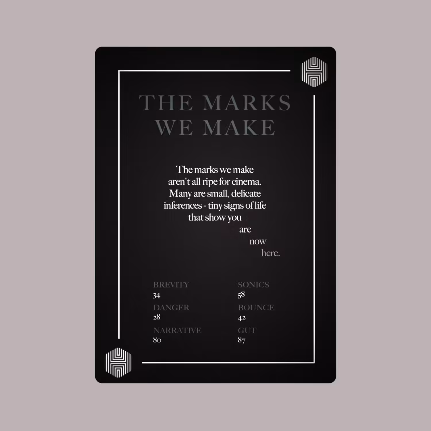POETRY CARDS VOL 1 | META/VERSE: 013 - THE MARKS WE MAKE