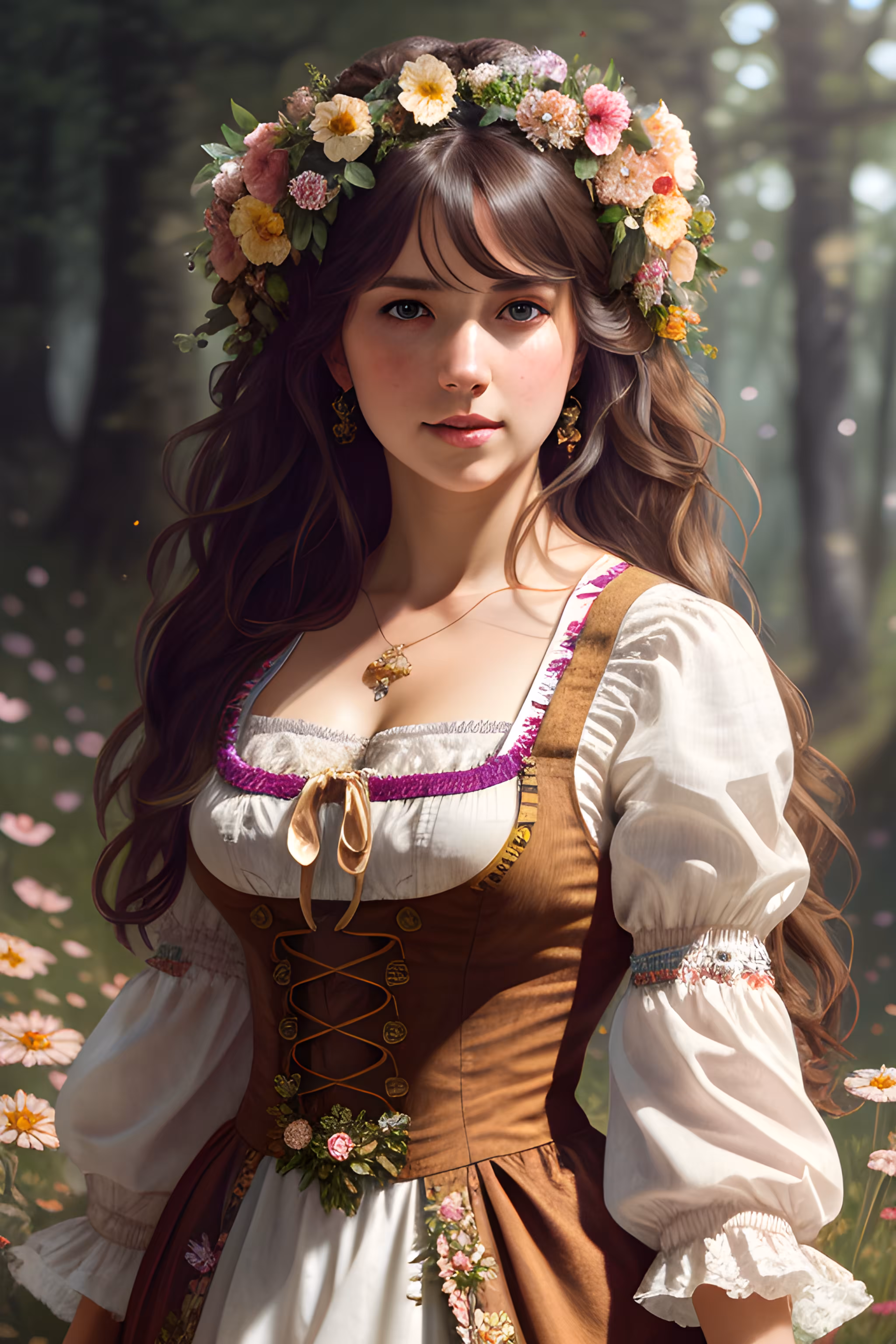 "Floral Enchantment: A Portrait of Fantasy"