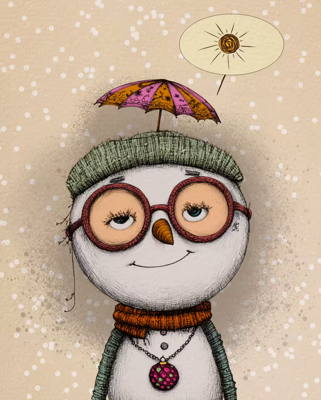 The Snowman who loves sun