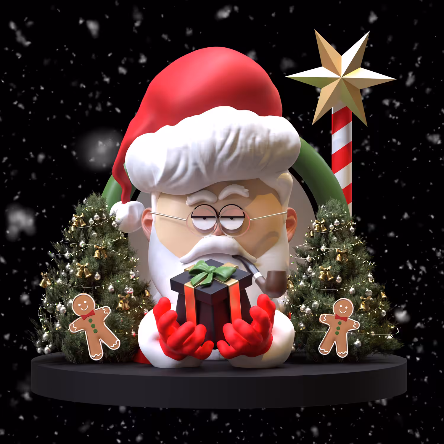 Father Christmas - Green token