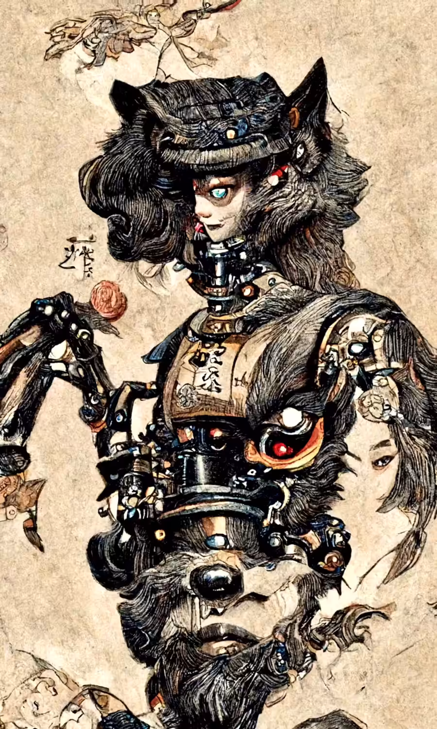 Robotic steampunk werewolf
