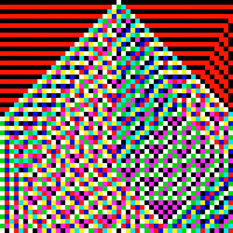 RGB Elementary Cellular Automaton #736