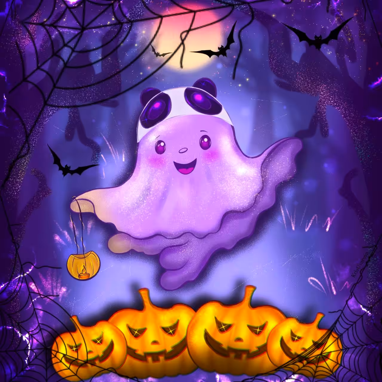 Cute panda ghost 