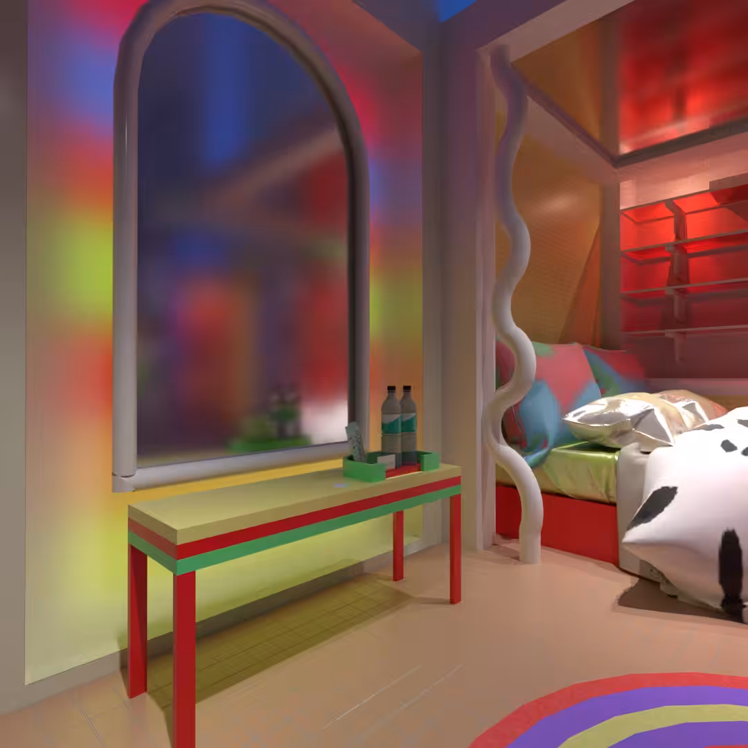 Rainstripe Room at the Neon Saltwater Hotel 