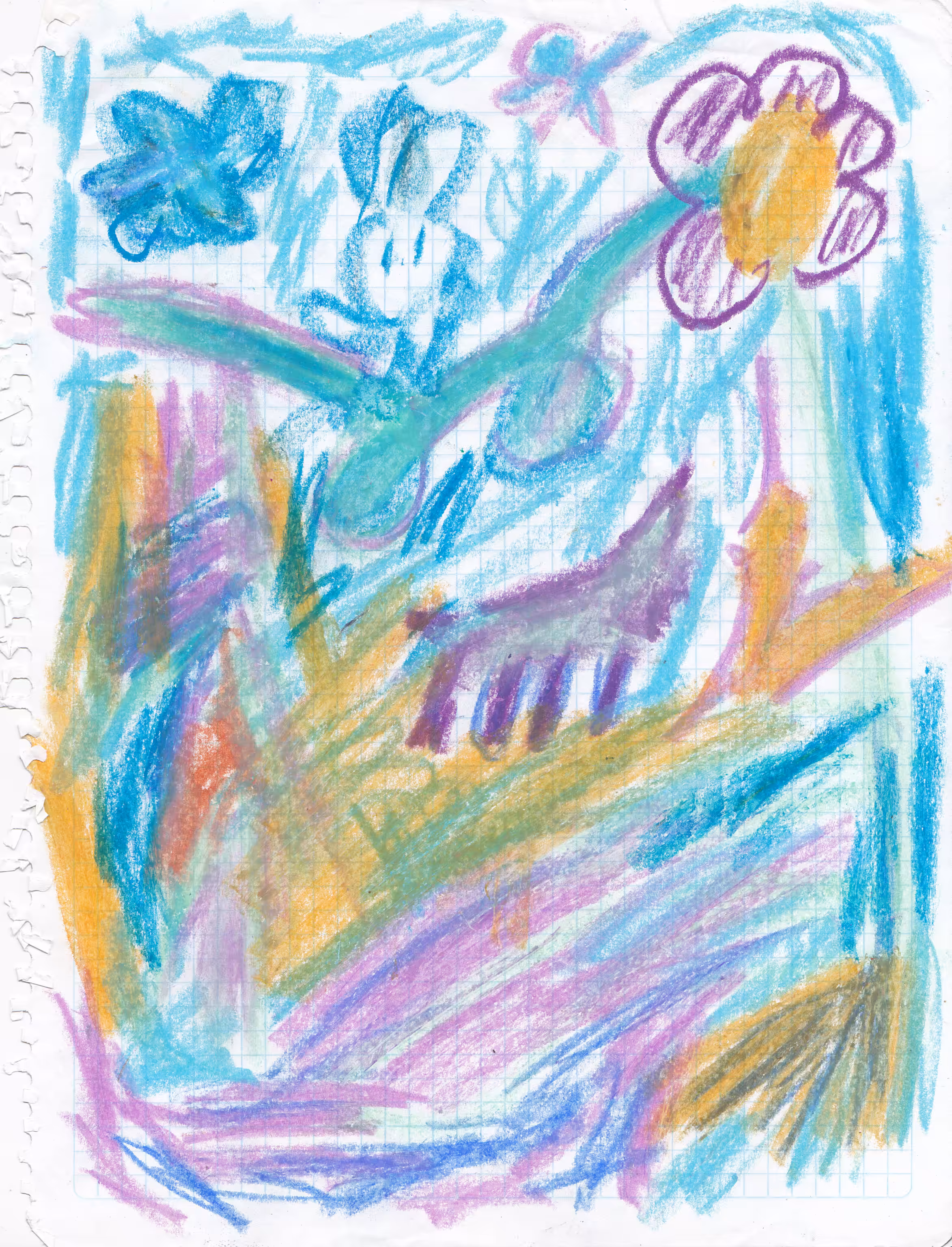 bunny, bird, clouds, flower and pony