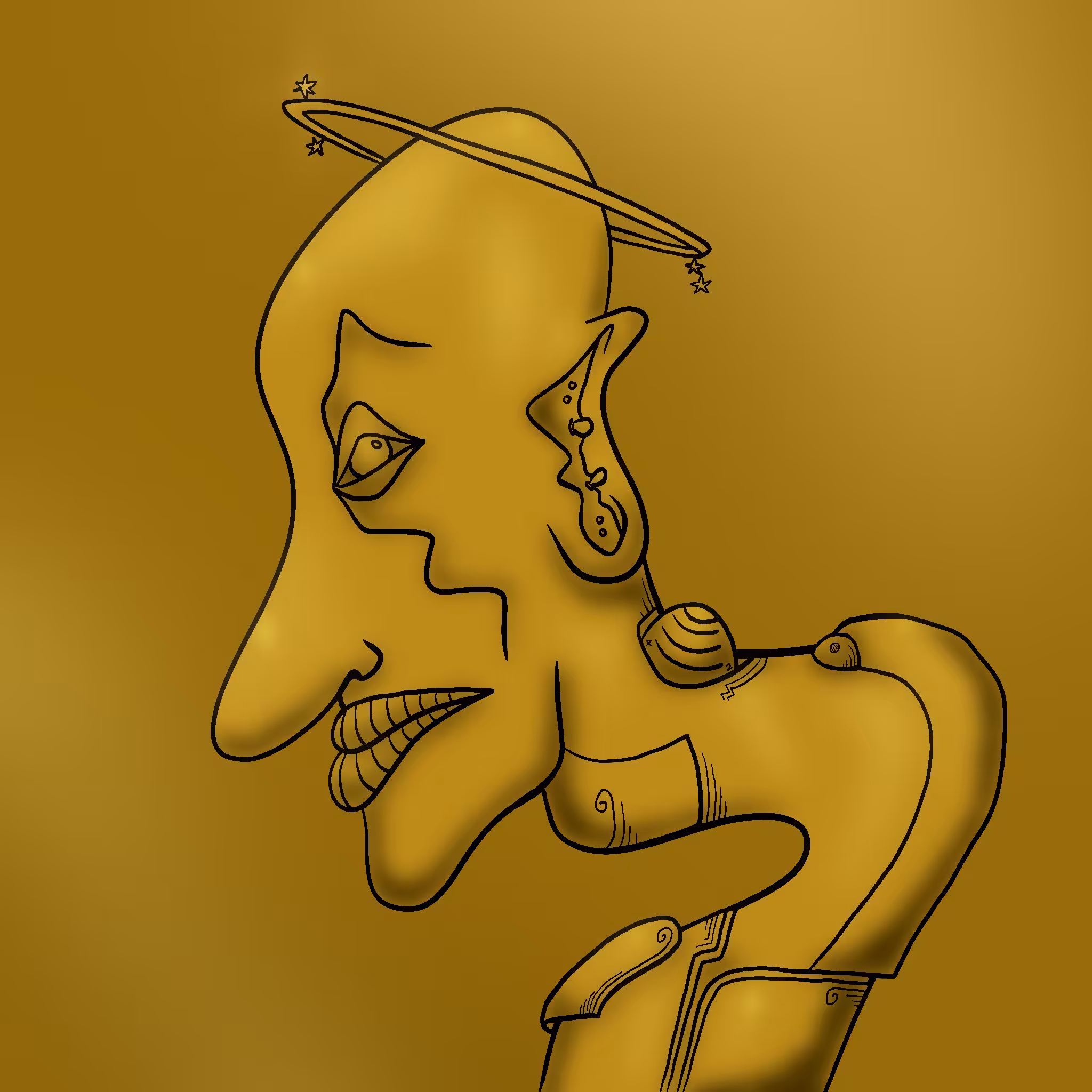 FAWKFACES: #42 Gold Face 