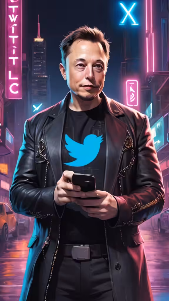 Elon Musk in Neon City