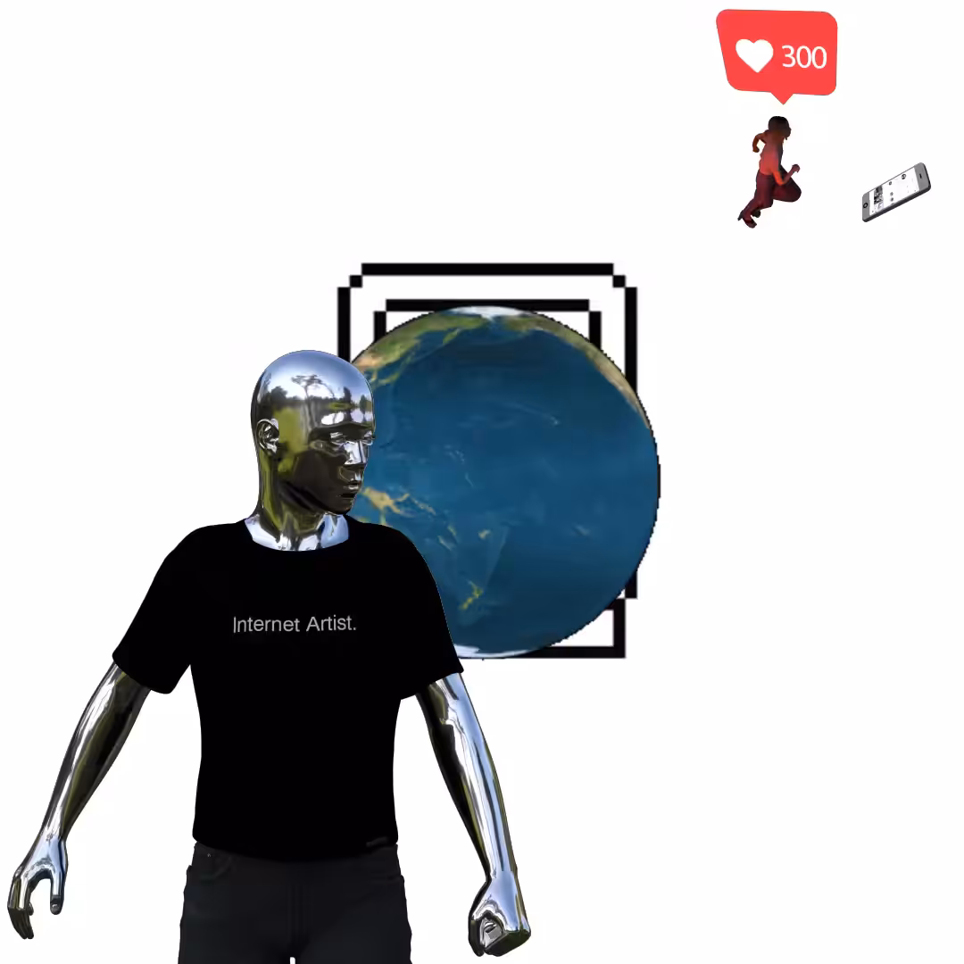 Canvas #442: mac screen. — internet artist. — global lockdown. — walking for clout. — dreamscape