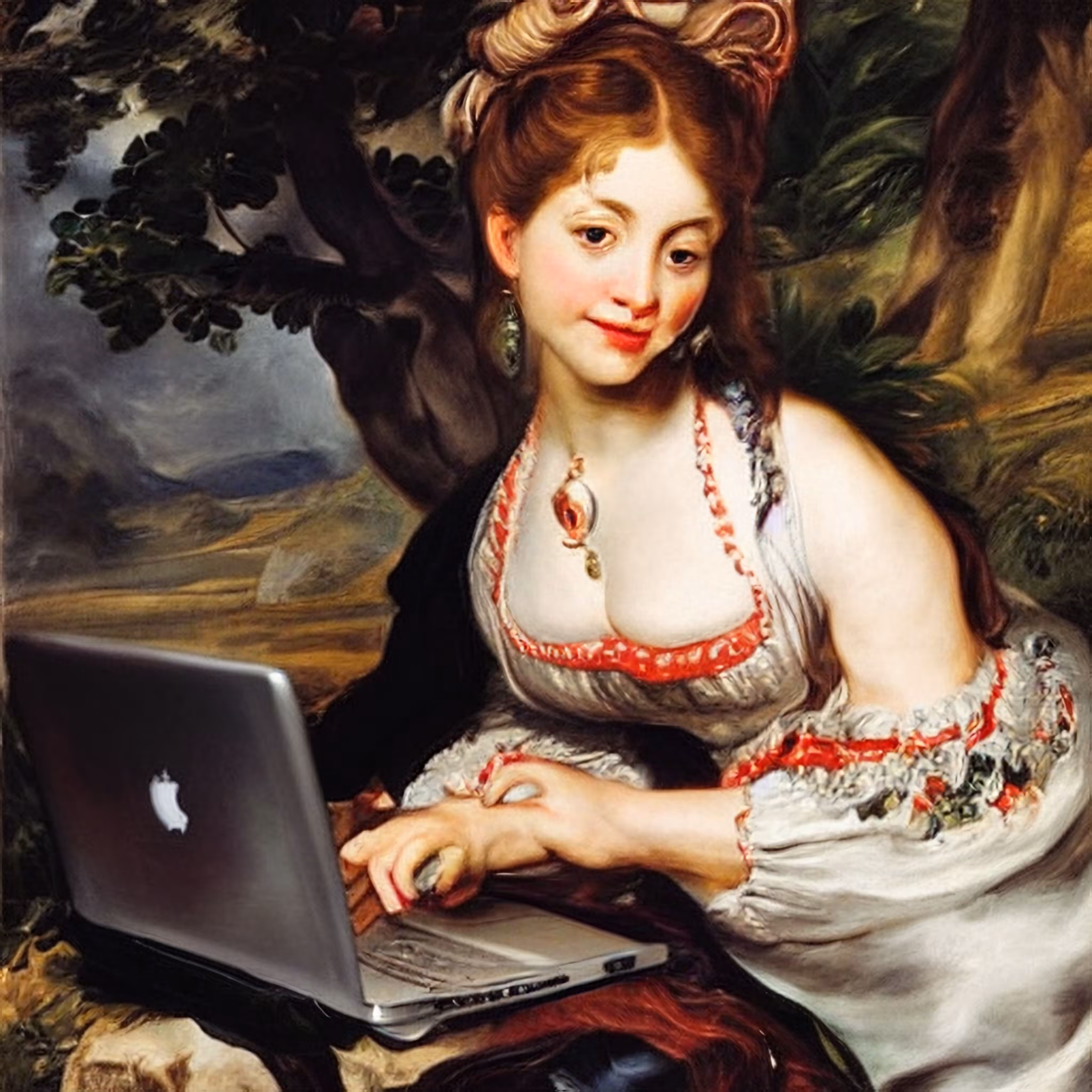 Renaissance MacBook Lady