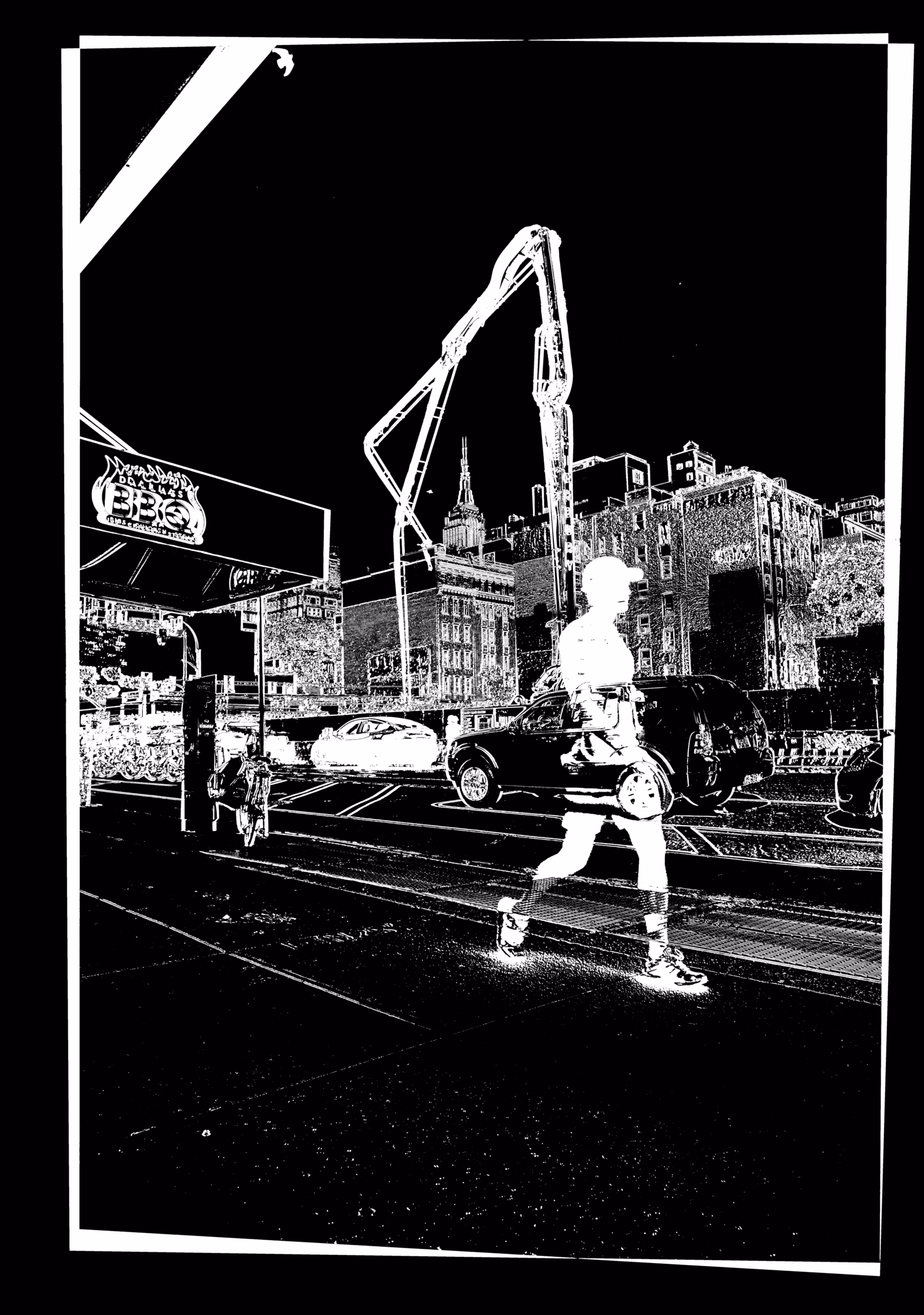 Alpha Channel for Un-Still Life: Concrete Pump in front of Empire State Building,  8/5/2022, Edition of 22