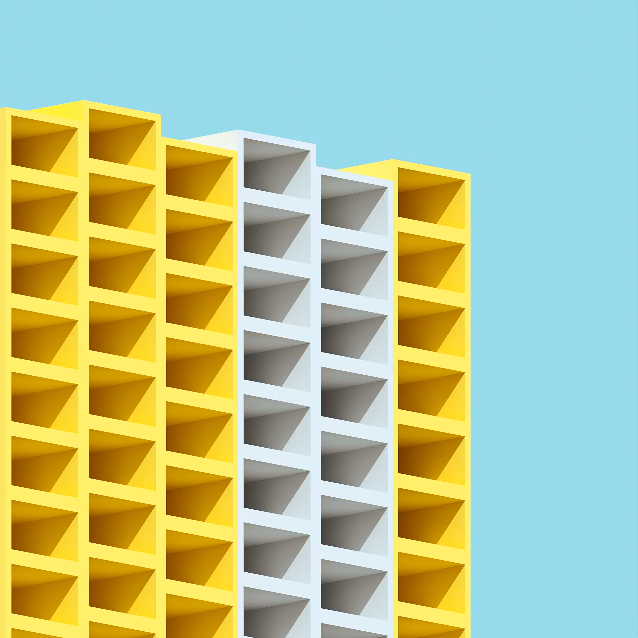 Abstract Architecture Art: "While catching the boxes"