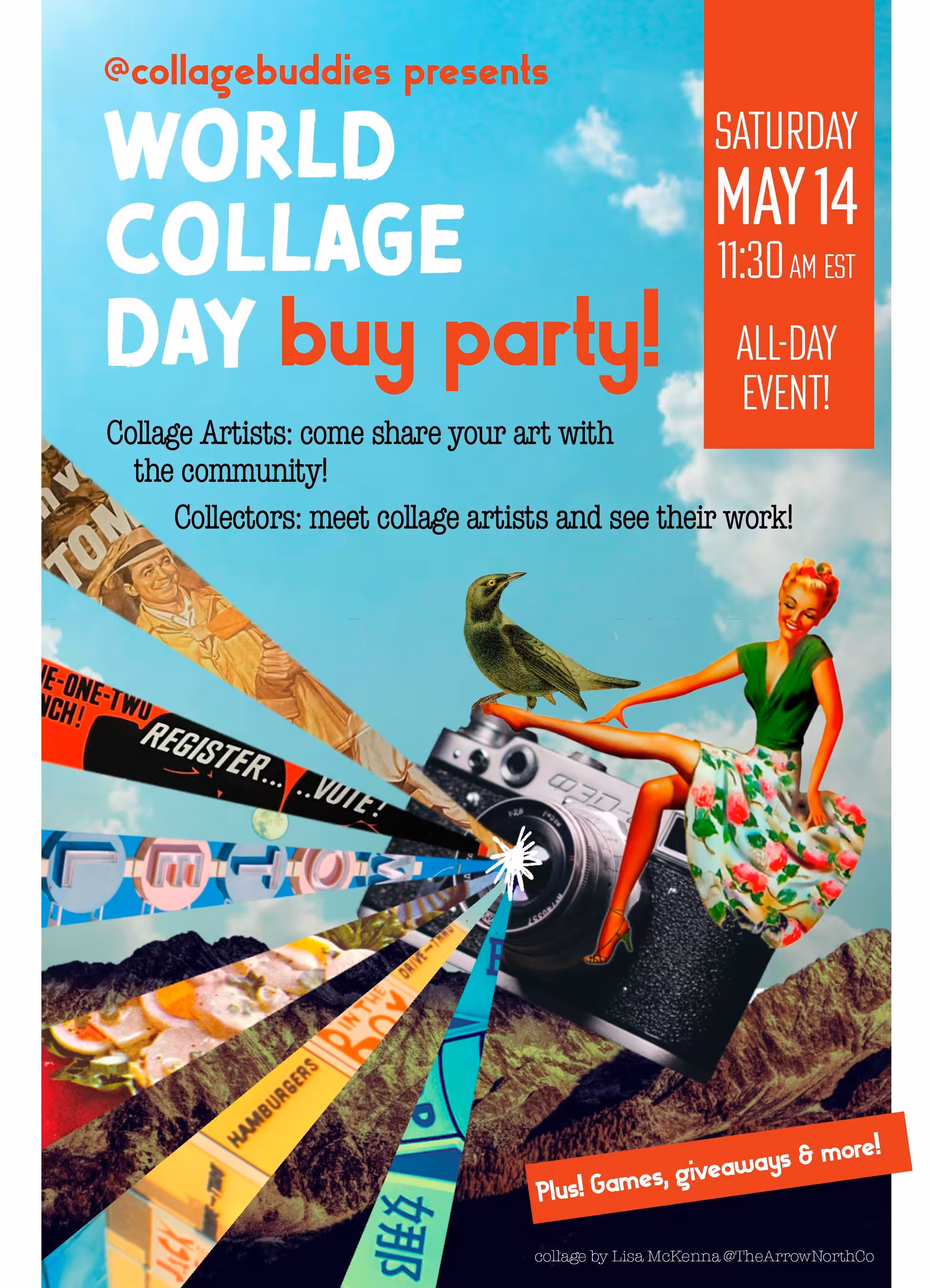 WORLD COLLAGE DAY POSTER - by Lisa McKenna