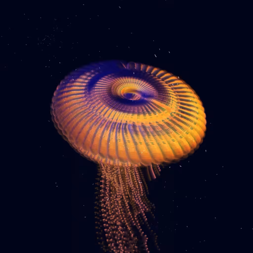 Orange Glowing Jellyfish