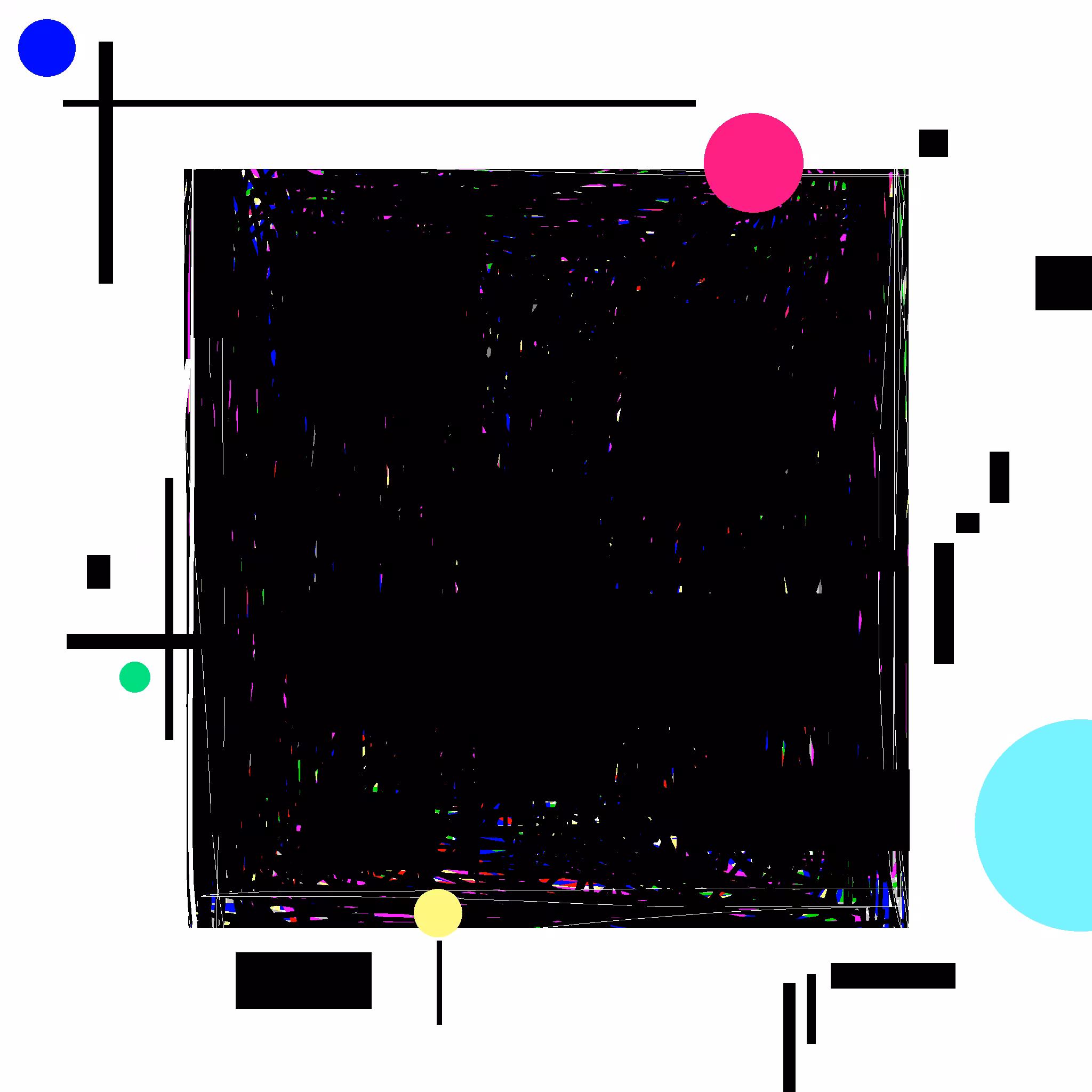 5 circles playing a strange black square game