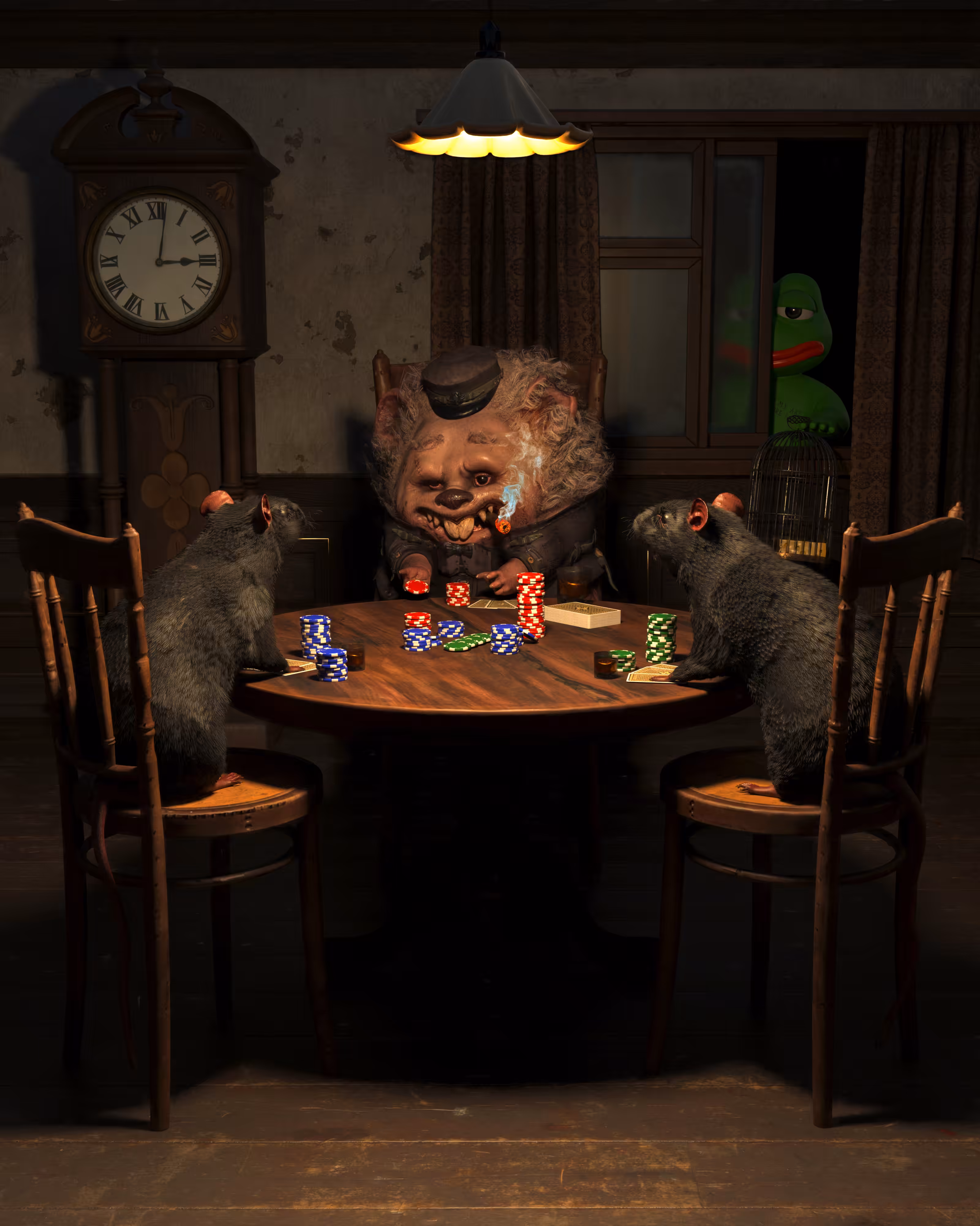 Between Two Days: Rats Playing Poker