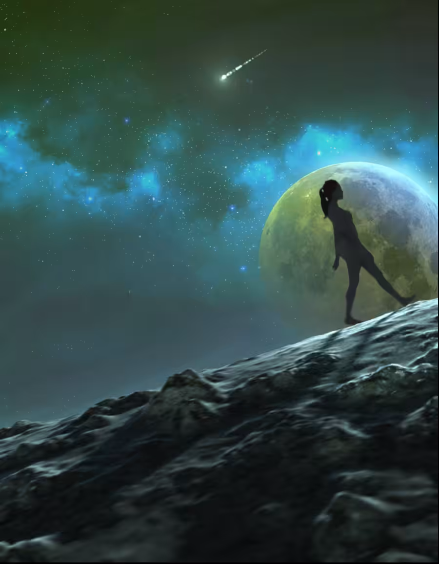 Walking on her Moon