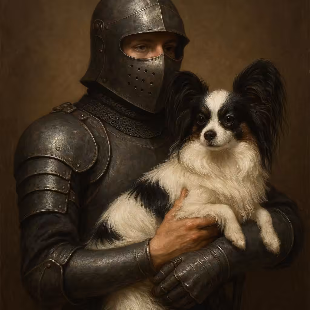 Armored with his faithful dog
